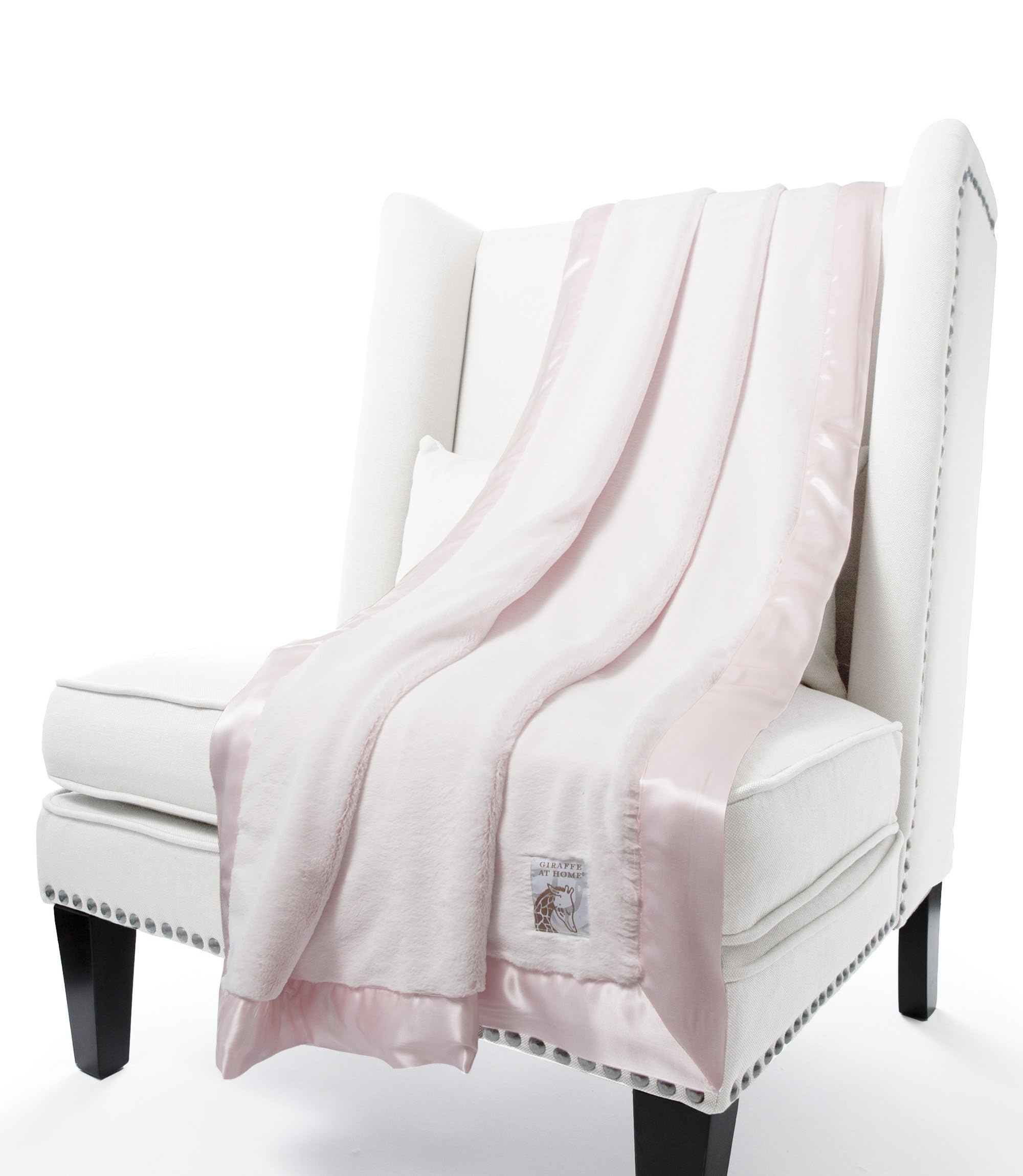 Little Giraffe Chenille Throw Blanket - Ultra Soft Luxury Faux Fur Blanket with Satin Trim - 59