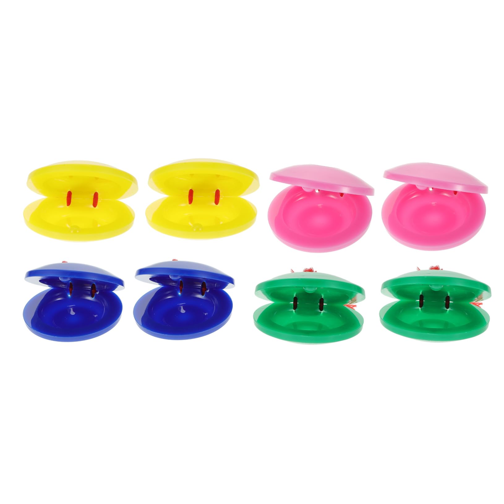 FUNOMOCYA 8pcs Wooden Castanets for Kids - Musical Percussion Instrument, Educational Baby Rattle Toy & Noise Maker - Perfect for Early Childhood Development, Music Classes & Sensory Play