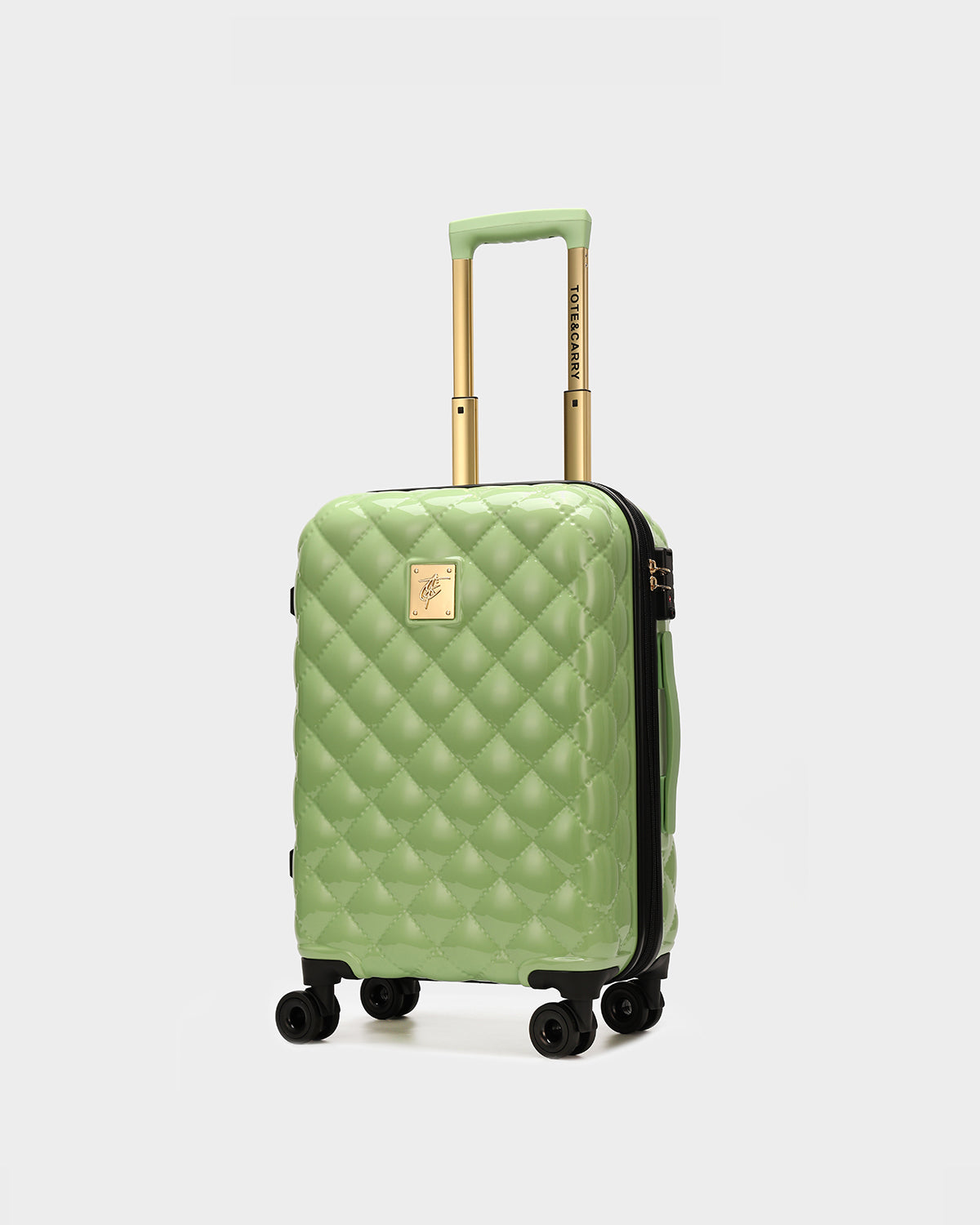 Premium Diamond 3-Piece Hardshell Luggage Set in Crystal Green - Lightweight Spinner Suitcase for Travel, Vacation & Business Trips (Carry-On, Medium & Large)