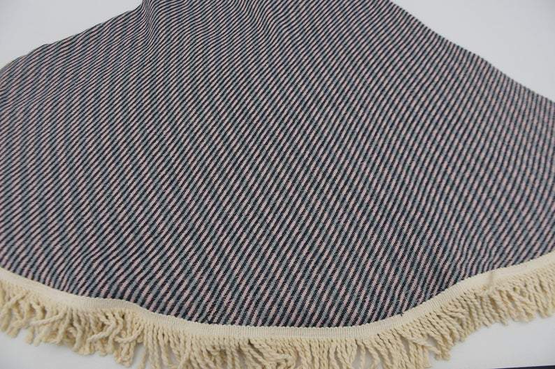 Premium 100% Cotton Round Beach Towel - Soft, Absorbent & Quick-Dry in Navy Blue, Pink & Gray - Perfect for Pool, Beach, Yoga & Picnic Use