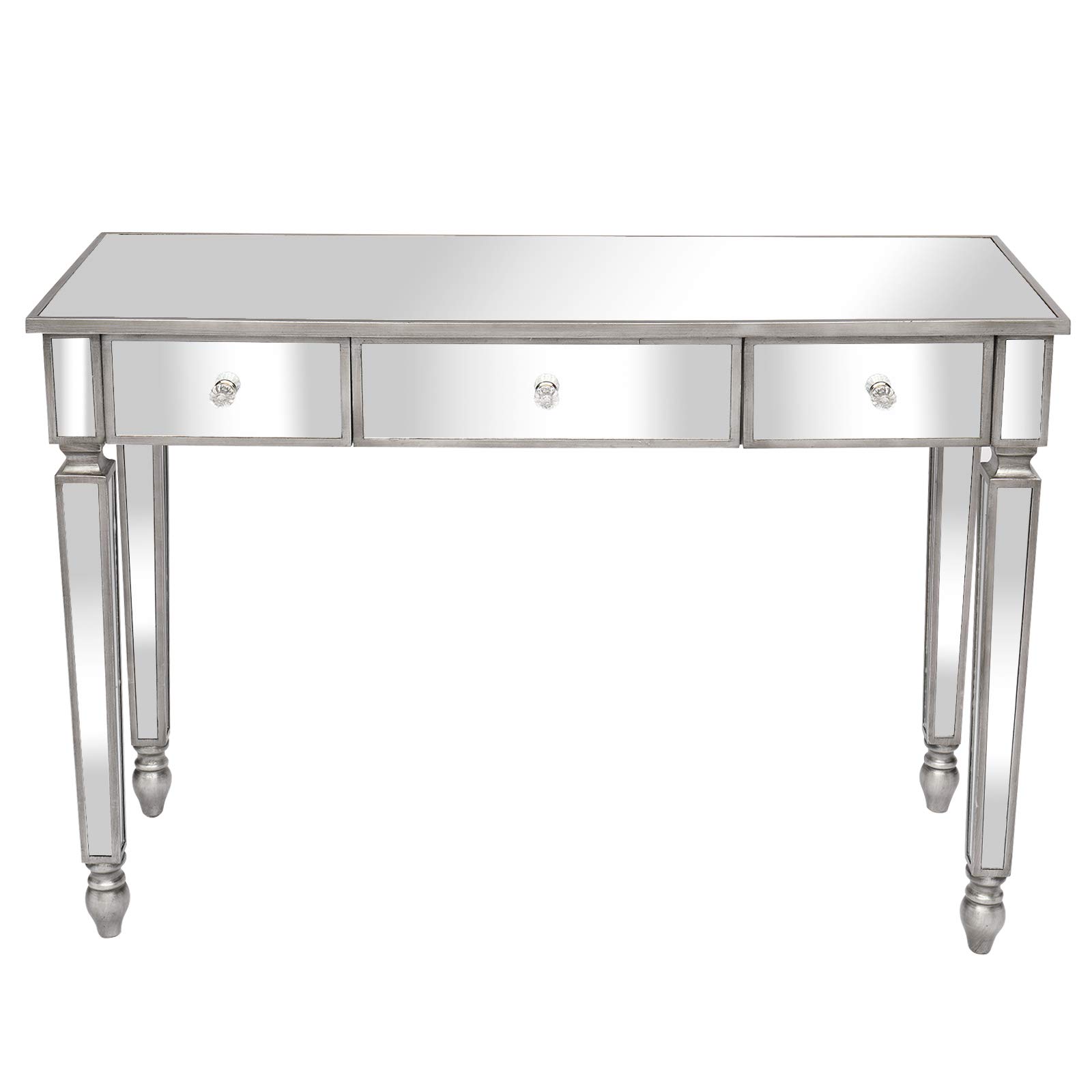 Modern Mirrored Vanity Table with Drawers - Elegant Dressing Desk & Makeup Table for Bedroom, Entryway, or Home Office - Perfect for Makeup, Jewelry Storage & Stylish Décor