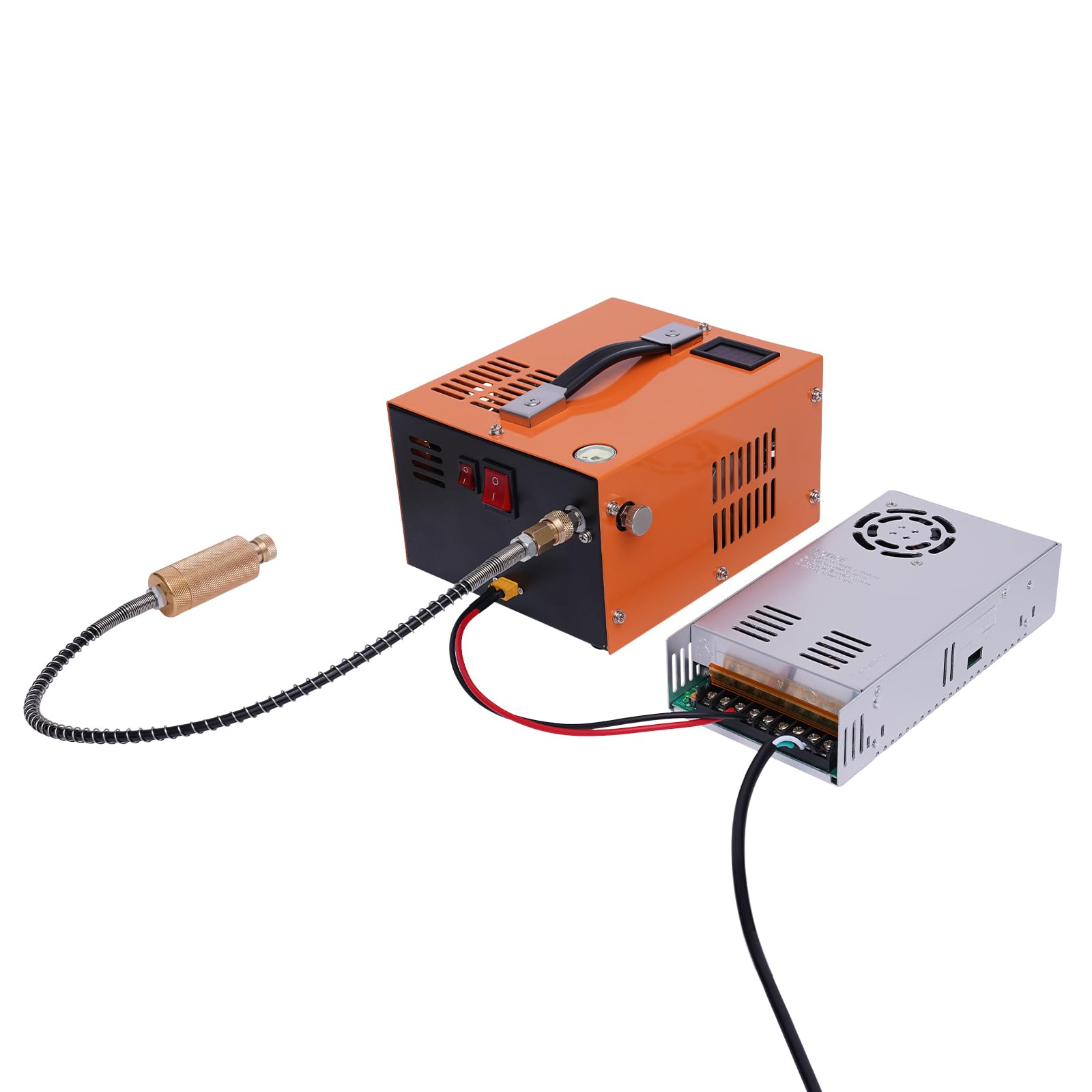 High Pressure PCP Air Compressor 30MPA 4500PSI 300Bar Portable Pump for PCP Rifles - 110V/12V 250W Electric Airgun Charger - Perfect for Hunting, Shooting Sports & Outdoor Adventures