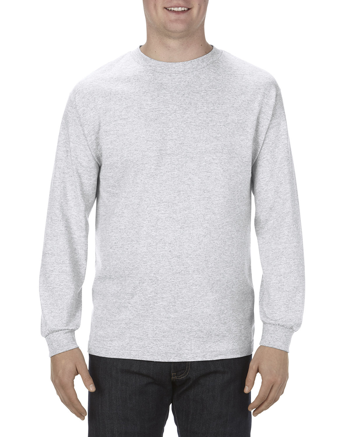 Alstyle AL1304 Men's & Women's 6.0 oz 100% Cotton Long Sleeve T-Shirt - Soft Crewneck Casual Shirt for Everyday Wear, Work & Layering