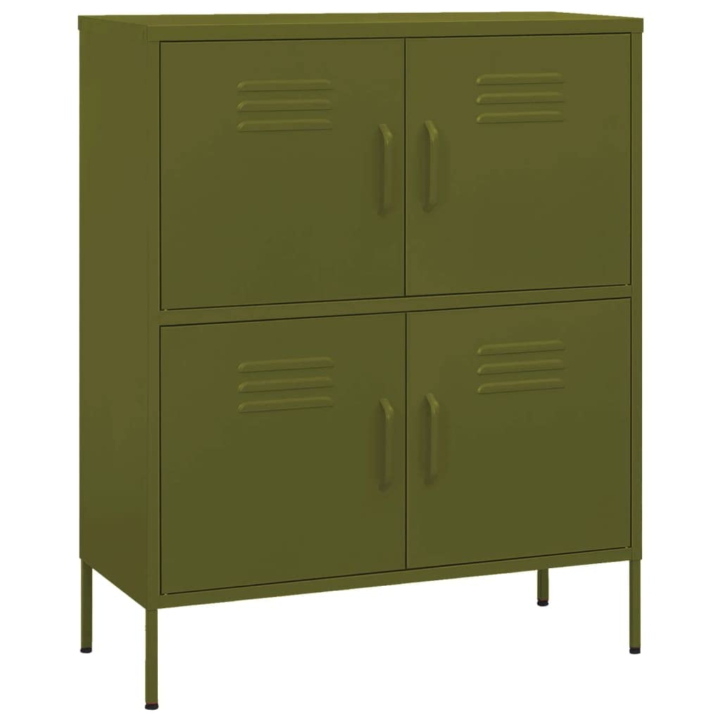 Steel Storage Cabinet with 4 Doors & 2 Adjustable Shelves - 31.5