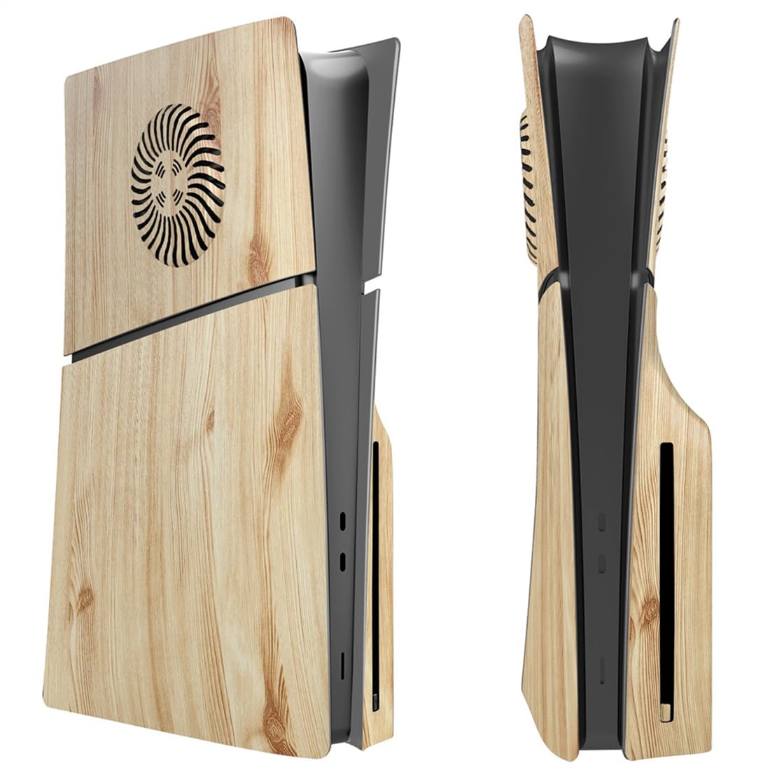 Wood Grain PS5 Slim Console Cover - Replacement Protective Shell for PS5 Slim - Thin & Stylish Gaming Accessories - Perfect for Home Entertainment & Gaming Setups