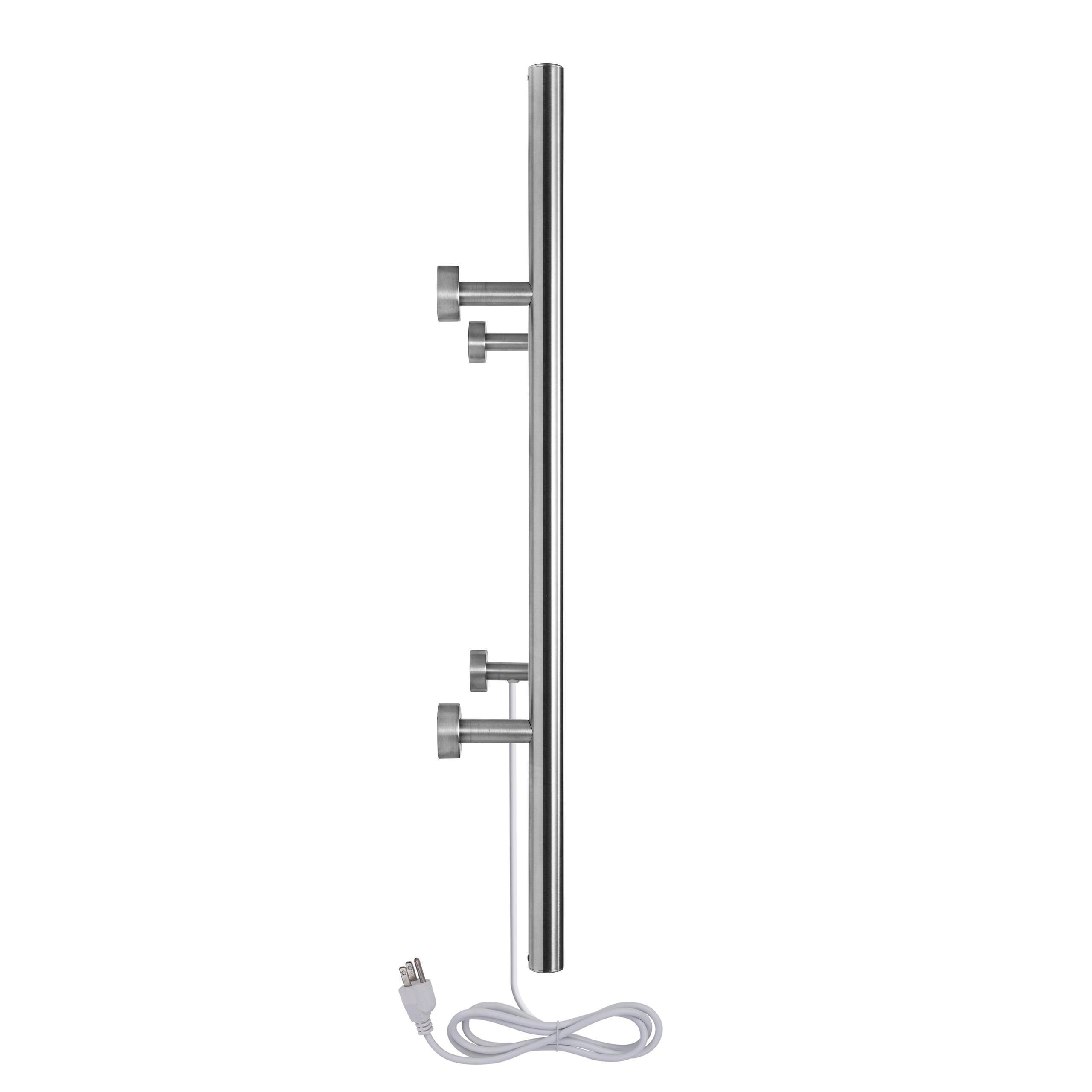 WarmlyYours Infinity Straight Dual Connect Hardwired & Plug-In Electric Towel Warmer 23.6