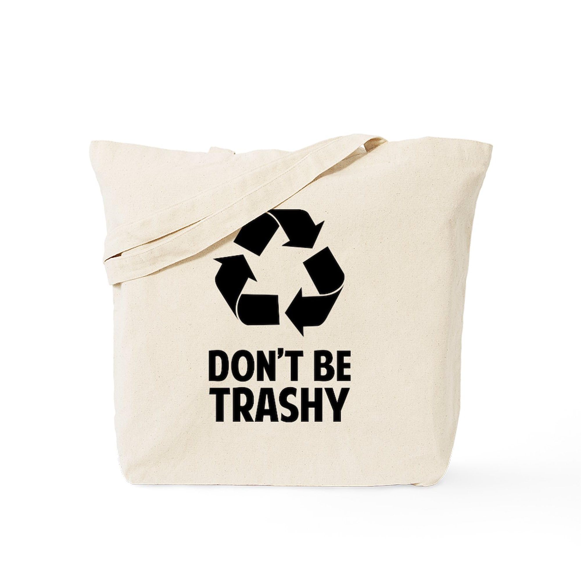 Eco-Friendly Don't Be Trashy Canvas Tote Bag - Reusable Natural Cotton Shopping Bag for Groceries, Beach & Daily Use