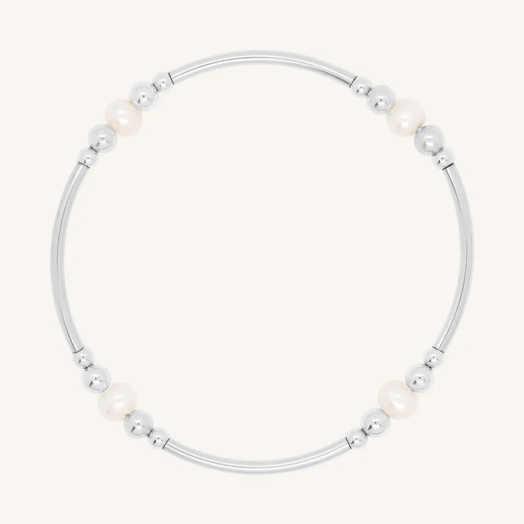 Nora Pearl Bracelet - Elegant Natural Stone Jewelry for Women, Healing Crystal Bracelet for Positive Energy & Potential - Perfect for Meditation, Yoga & Everyday Wear