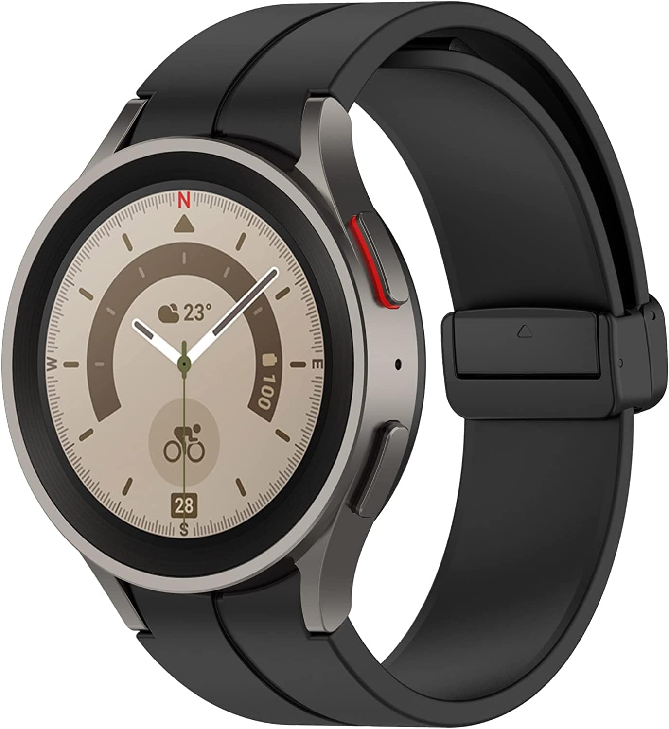Samsung Galaxy Watch 5/4 Band 20mm - Sport Silicone Strap with Magnetic Buckle for Workout & Daily Use