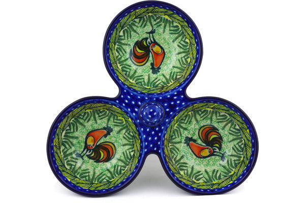 10-Piece Condiment Dish Set - Rooster Parade Design for Sauces, Dips & Spices | Perfect for Dining Table, Kitchen Counter & Party Serving