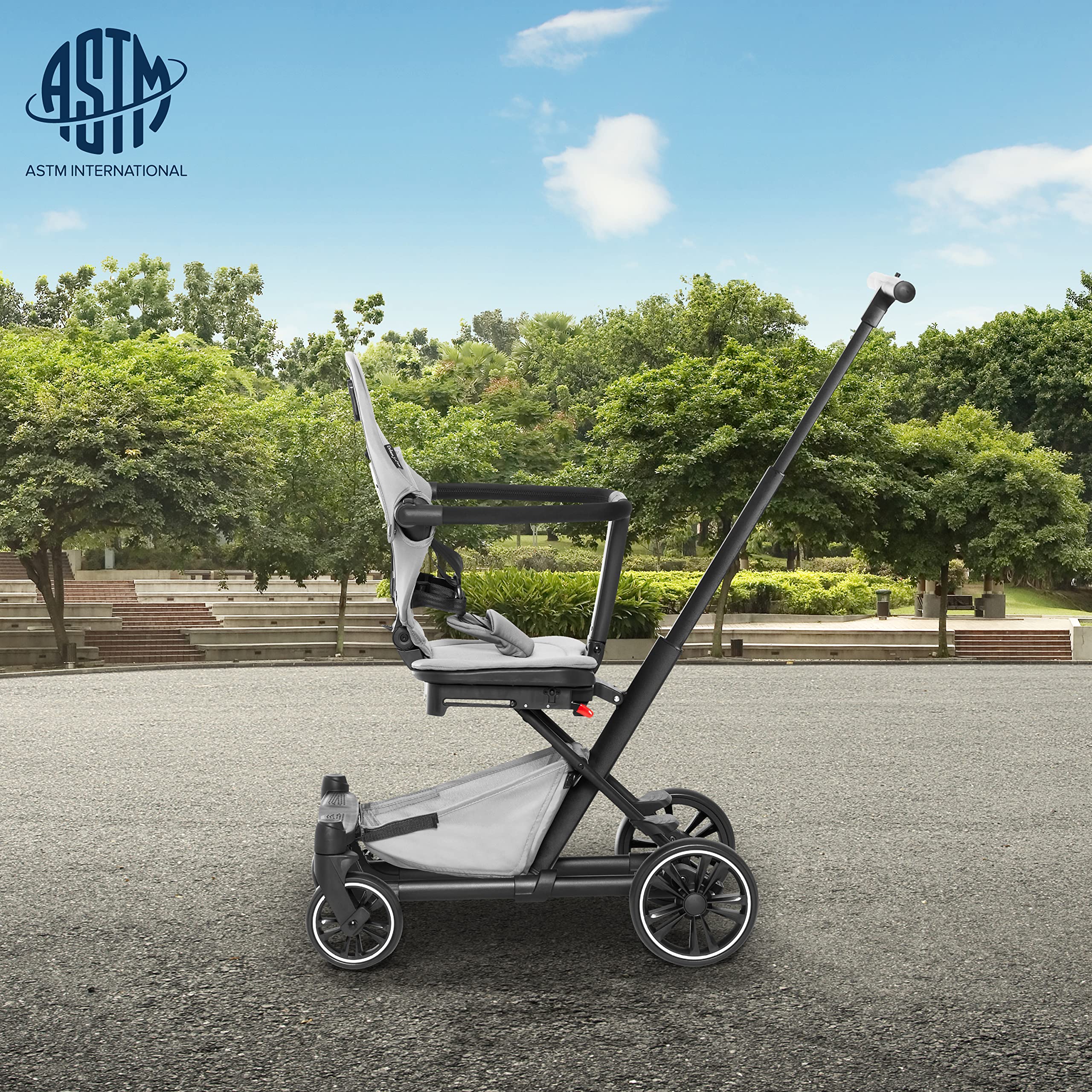Dream On Me Drift Rider Lightweight Baby Stroller - Gray Compact Stroller for Infants & Toddlers | Perfect for Travel, Shopping & Daily Walks