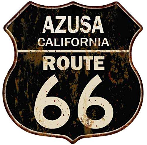 Vintage Route 66 Shield Metal Sign - Azusa California 14.5