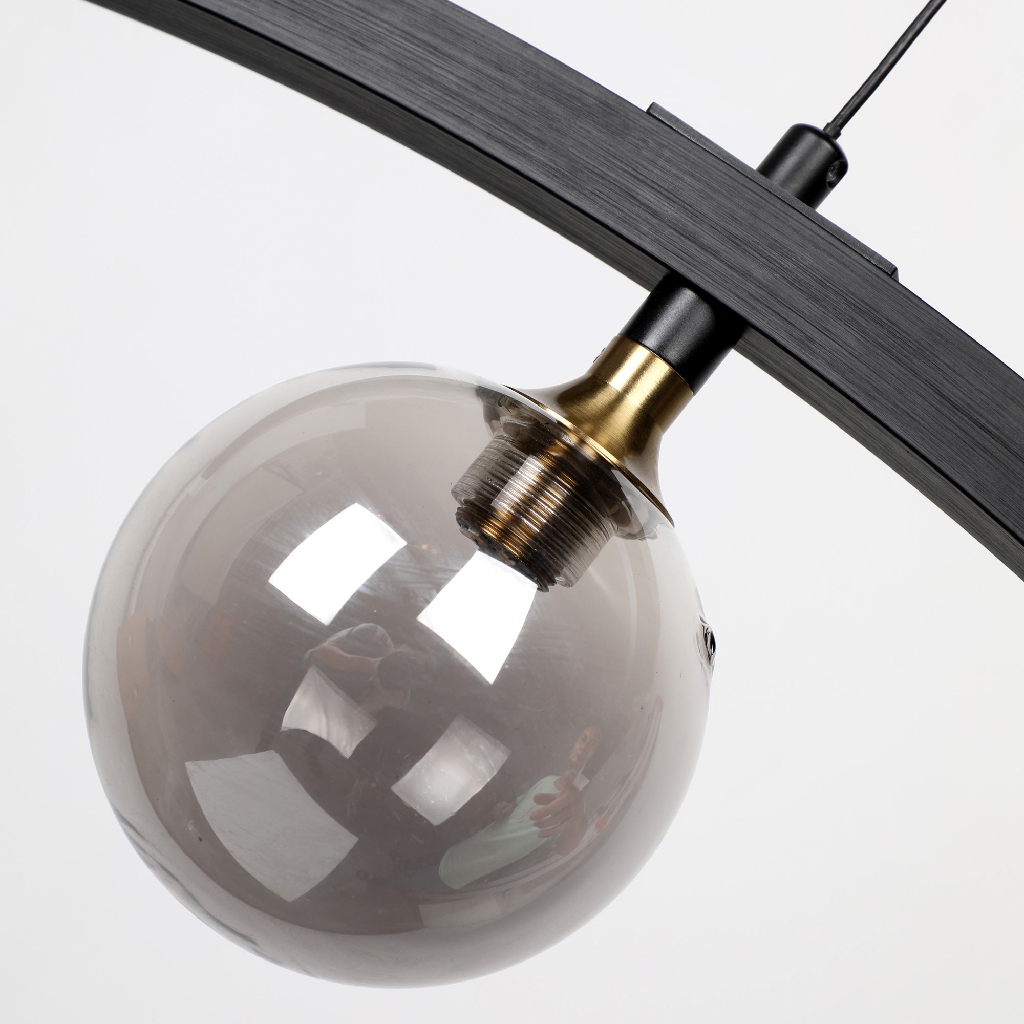 Modern Smoky Gray Glass LED Pendant Light - Energy Efficient Hanging Fixture for Kitchen Island, Dining Room & Bedroom Lighting