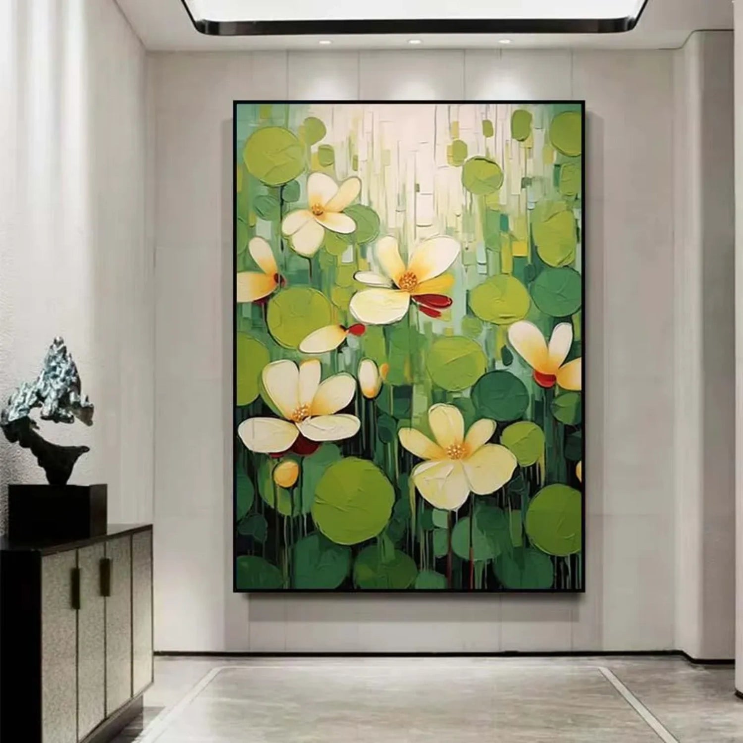 Beautiful Flower and Tree Painting #FT 202 - Handmade Canvas Wall Art for Home & Office Decor - Perfect for Living Room, Bedroom or Gift