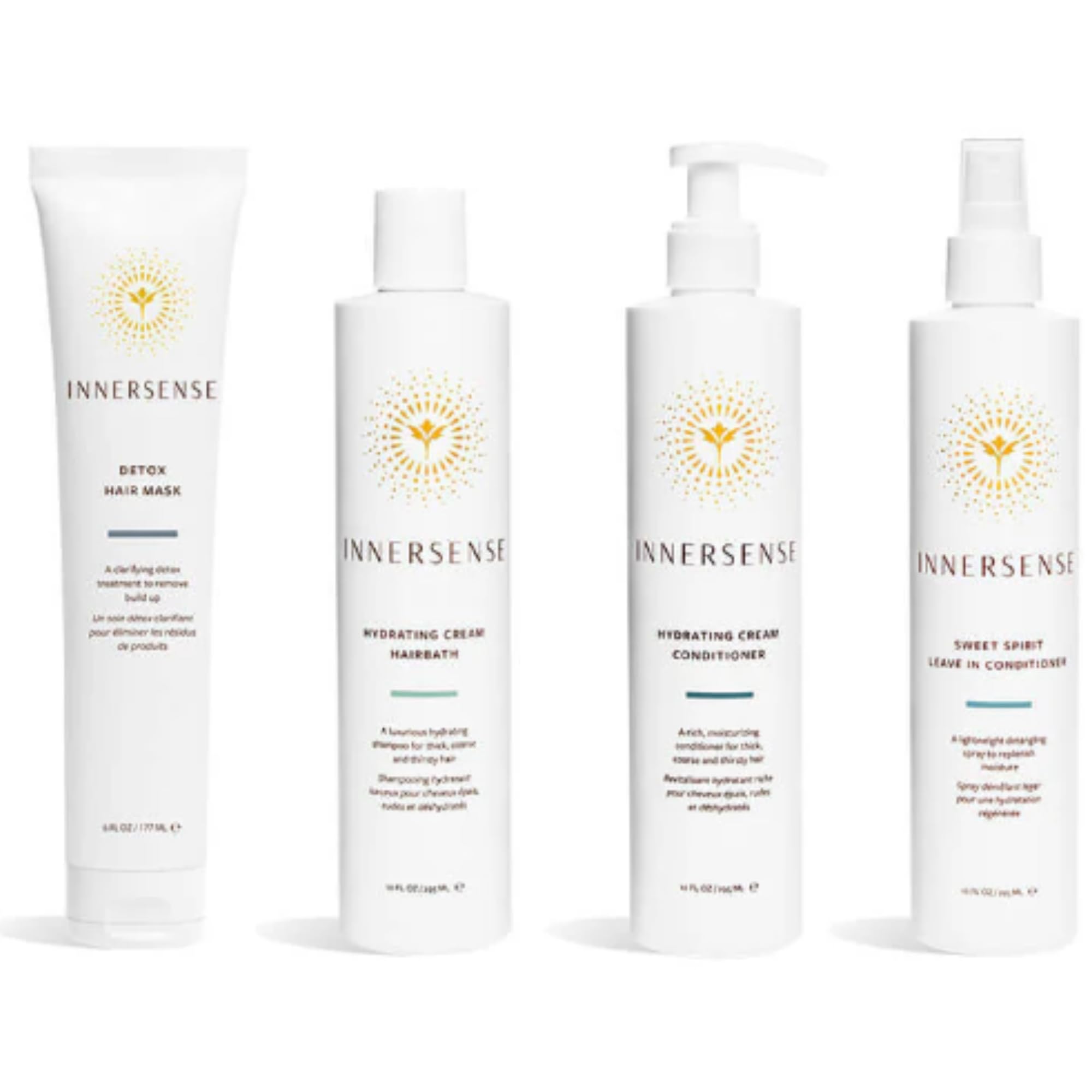 Hydrate & Detox Hair Care Bundle - 4-Piece Set with Shampoo, Conditioner, Hair Mask & Leave-In Spray for Deep Moisture & Scalp Cleansing | Perfect for Dry, Damaged Hair & Post-Workout Refresh