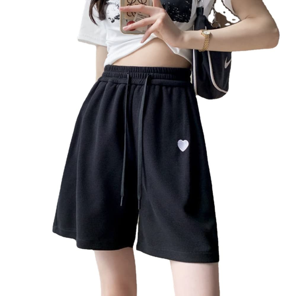 Women's Bermuda Shorts - Cute Heart Print Casual Athletic Jersey Sweat Shorts for Teens & Girls | Perfect for Summer, Running, Walking & Home Wear