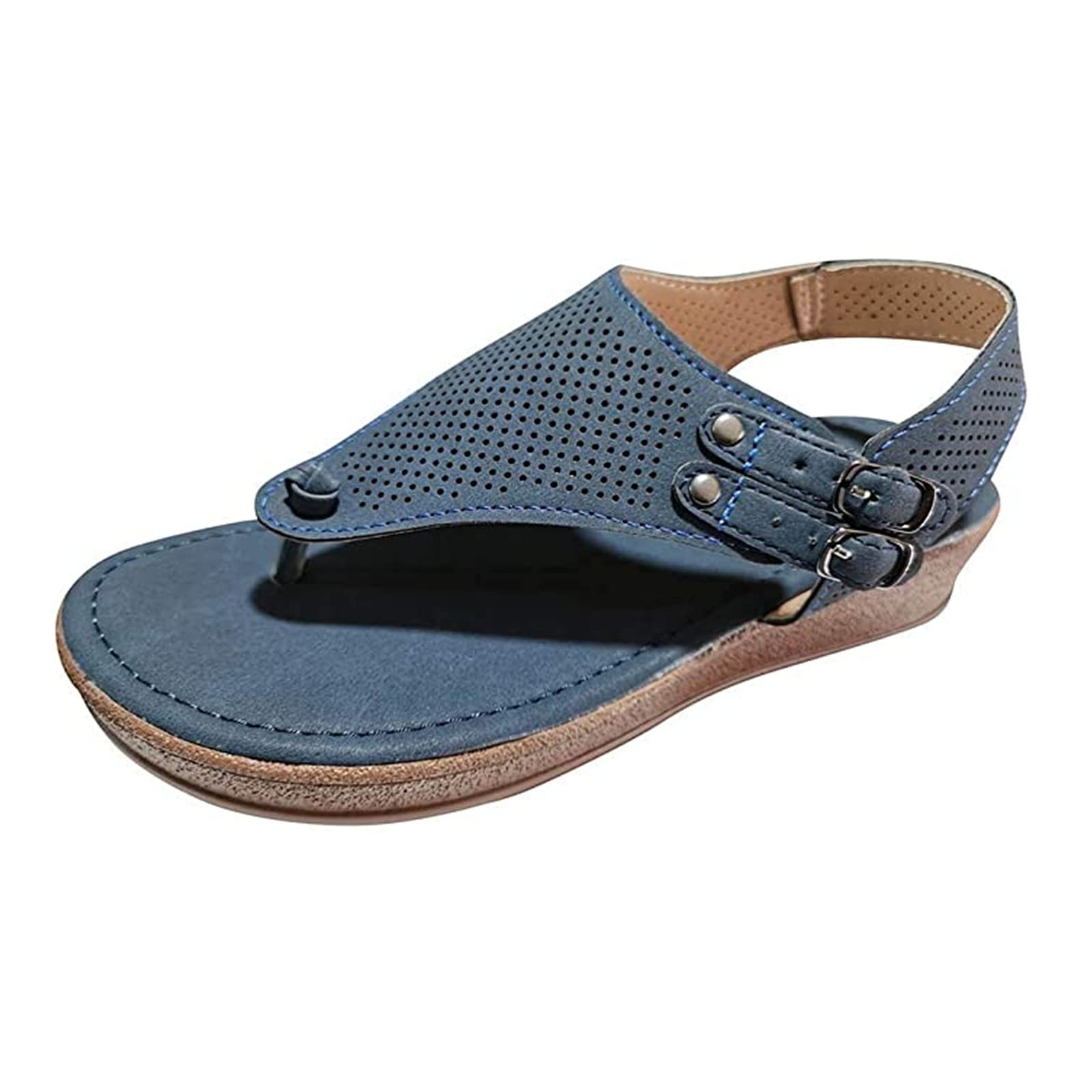 Women's Wedge Sandals - Open Toe Dressy Summer Platform Sandals with Buckle Ankle Strap | Comfortable Beach & Casual Wear for Outdoor Parties, Vacations