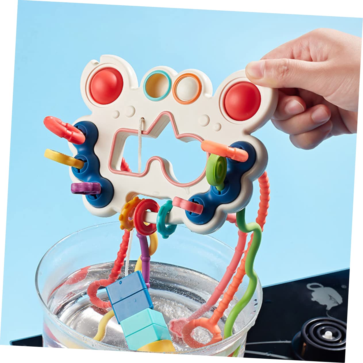 VICASKY 3-Piece Baby Pumping Toys for Fine Motor Skills Development - Educational Sensory Toys for Toddlers, Tummy Time & Pull Toy for Early Learning - Perfect for Playtime, Daycare & Montessori Activities