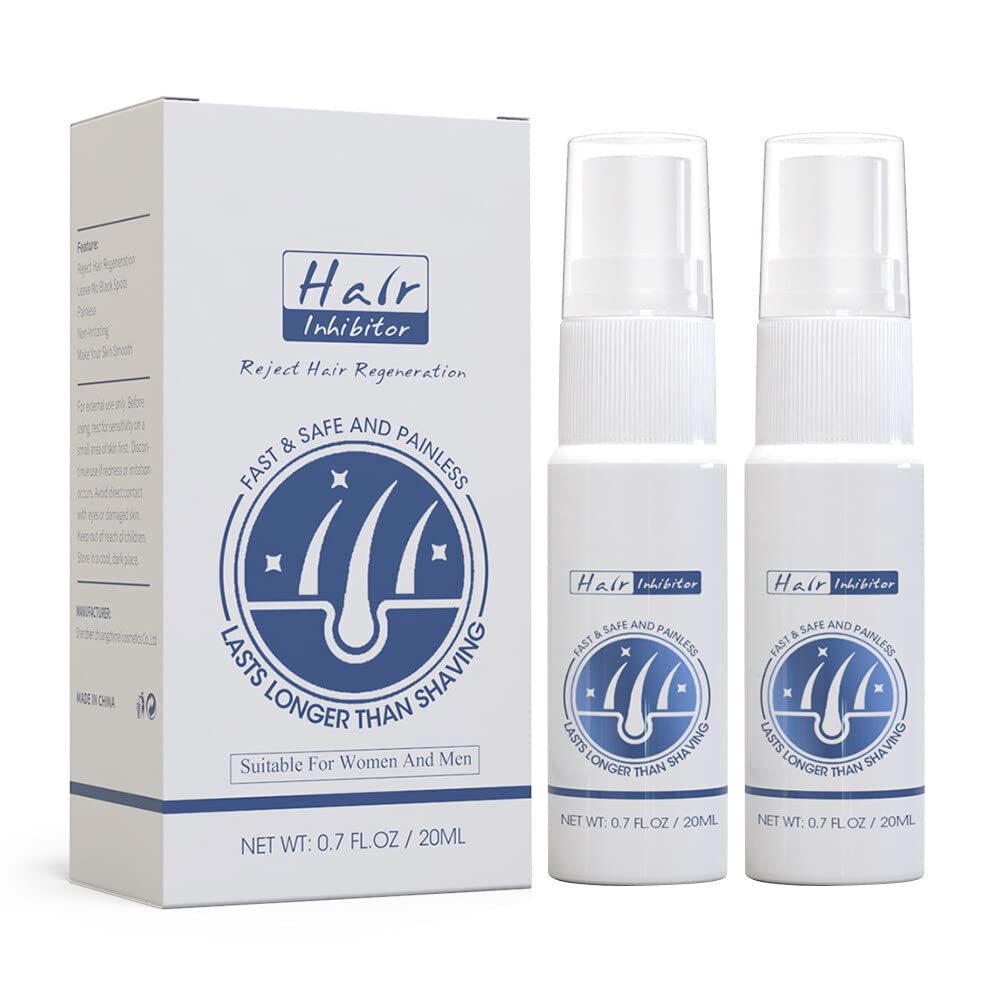 ISAKEN 20ML Permanent Hair Growth Inhibitor Spray - Body & Face Depilatory Cream for Women & Men, Non-Irritating Hair Removal Spray to Reduce & Stop Unwanted Hair Growth - Ideal for Legs, Arms, Bikini Line & Facial Hair Care
