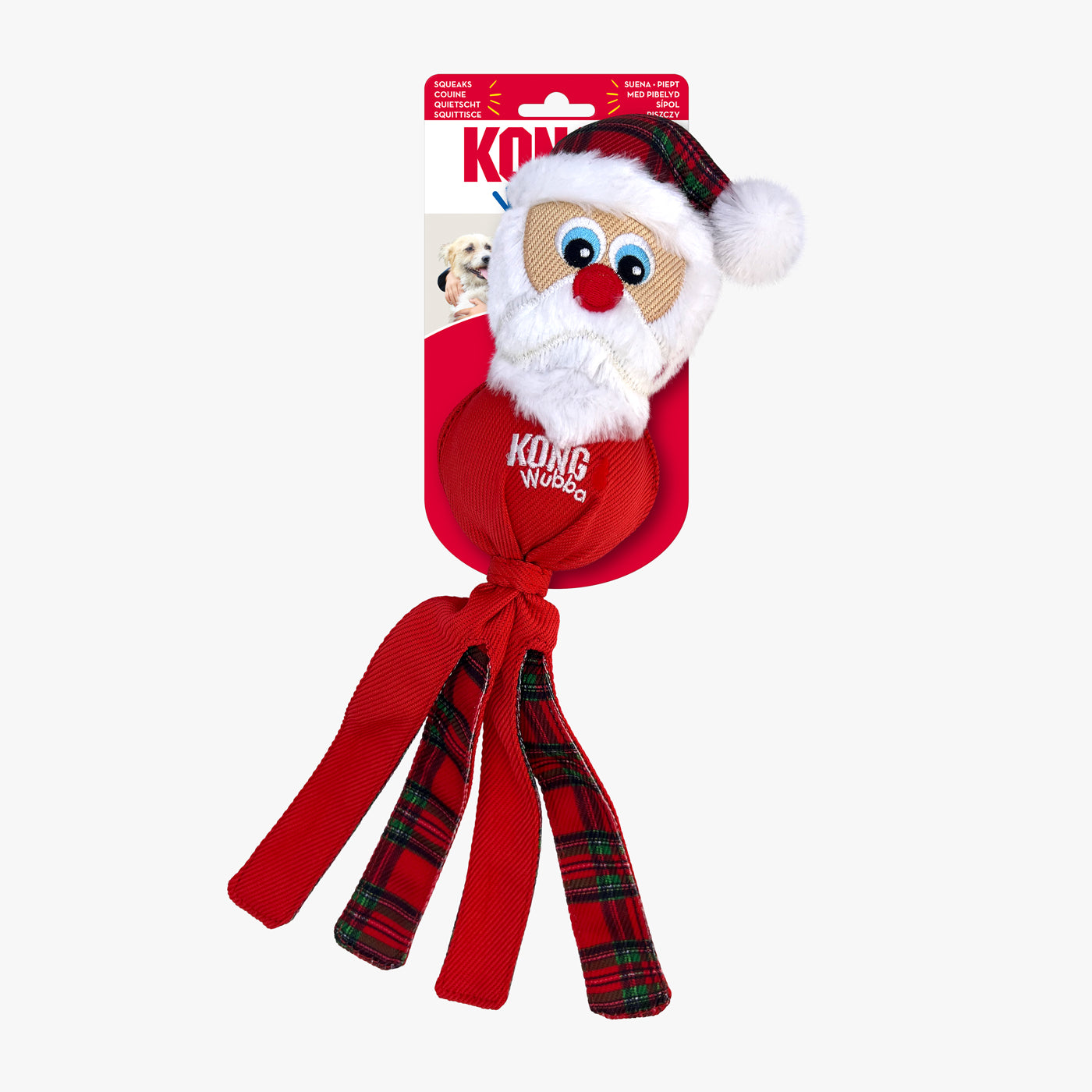KONG Holiday Wubba Dog Toy - Durable Chew Toy for Small & Large Dogs - Perfect for Christmas, Thanksgiving & New Year Gifts - Great for Fetch, Tug-of-War & Interactive Playtime