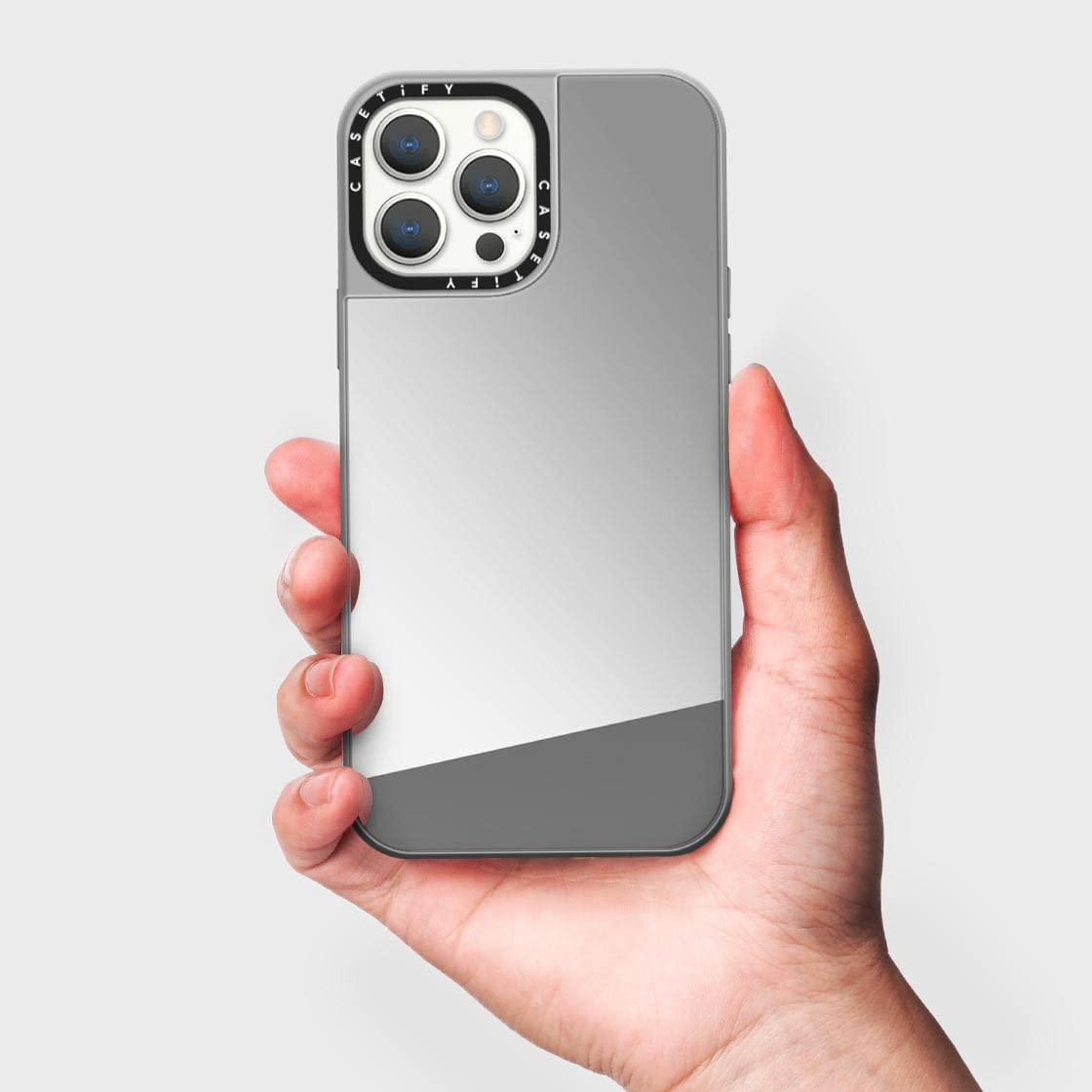 CASETiFY Mirror iPhone 12 Pro Max Case - Reflective Silver Cover with 4.9ft Drop Protection & MagSafe Compatibility | Perfect for Night Out, Concerts & Safety Visibility