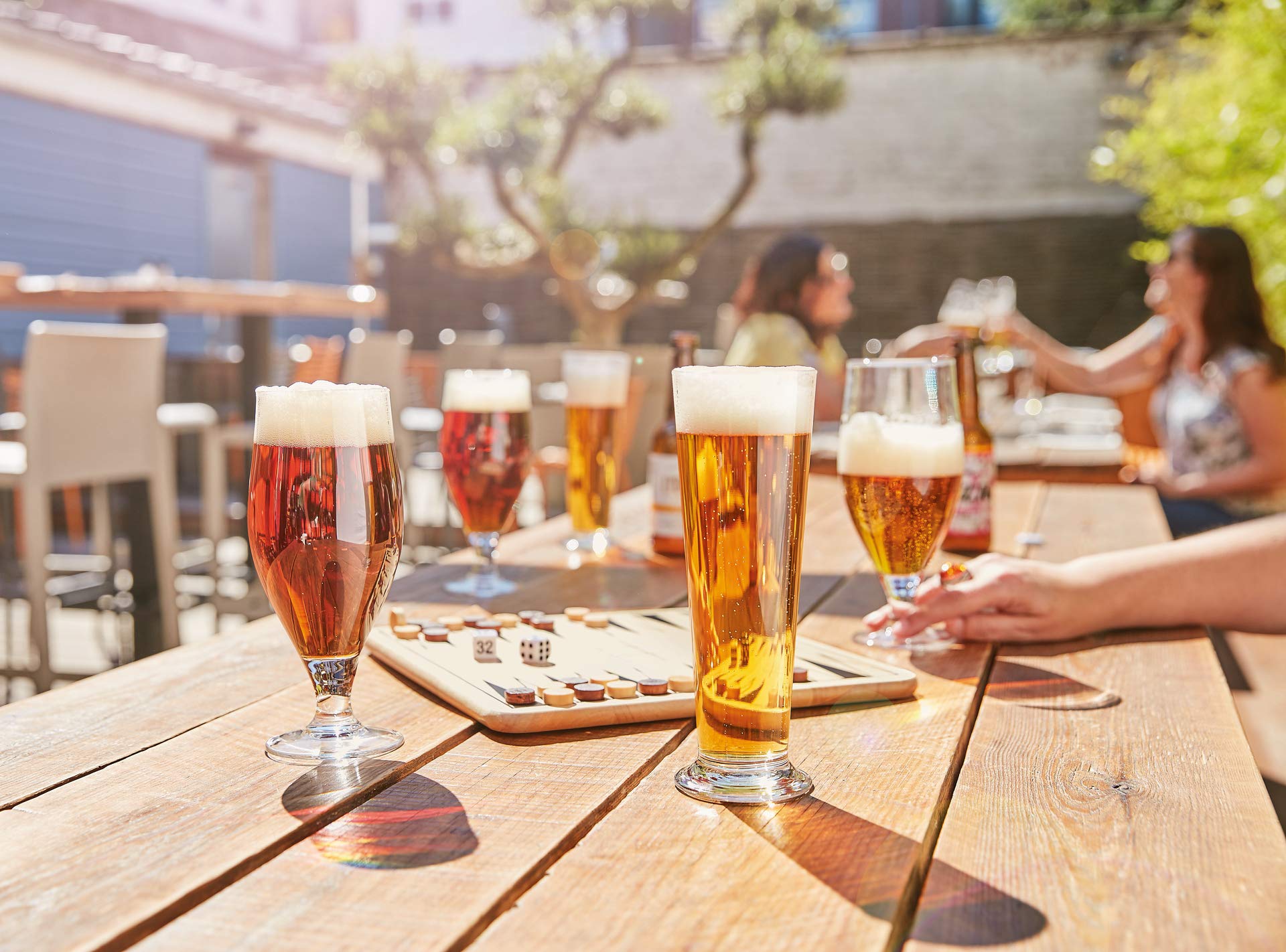 Premium 17.6oz (500ml) Stemmed Beer Glasses Set of 6 - Elegant Lager & Craft Beer Glasses for Home Bar, Restaurant & Party Use - Durable 50cl Pokal Glasses for American & European Beers