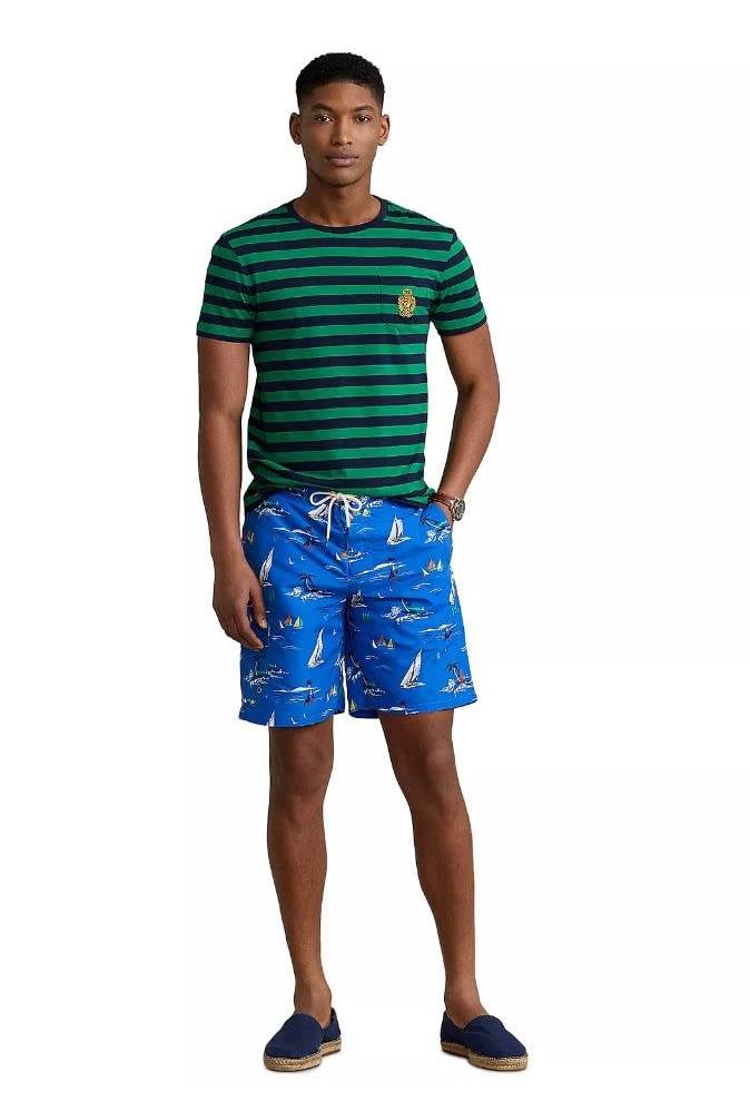 Ralph Lauren Men's Kailua Printed Swim Trunks - Quick-Dry Beach Shorts for Swimming, Surfing & Summer Vacation | Classic Polo Logo Design