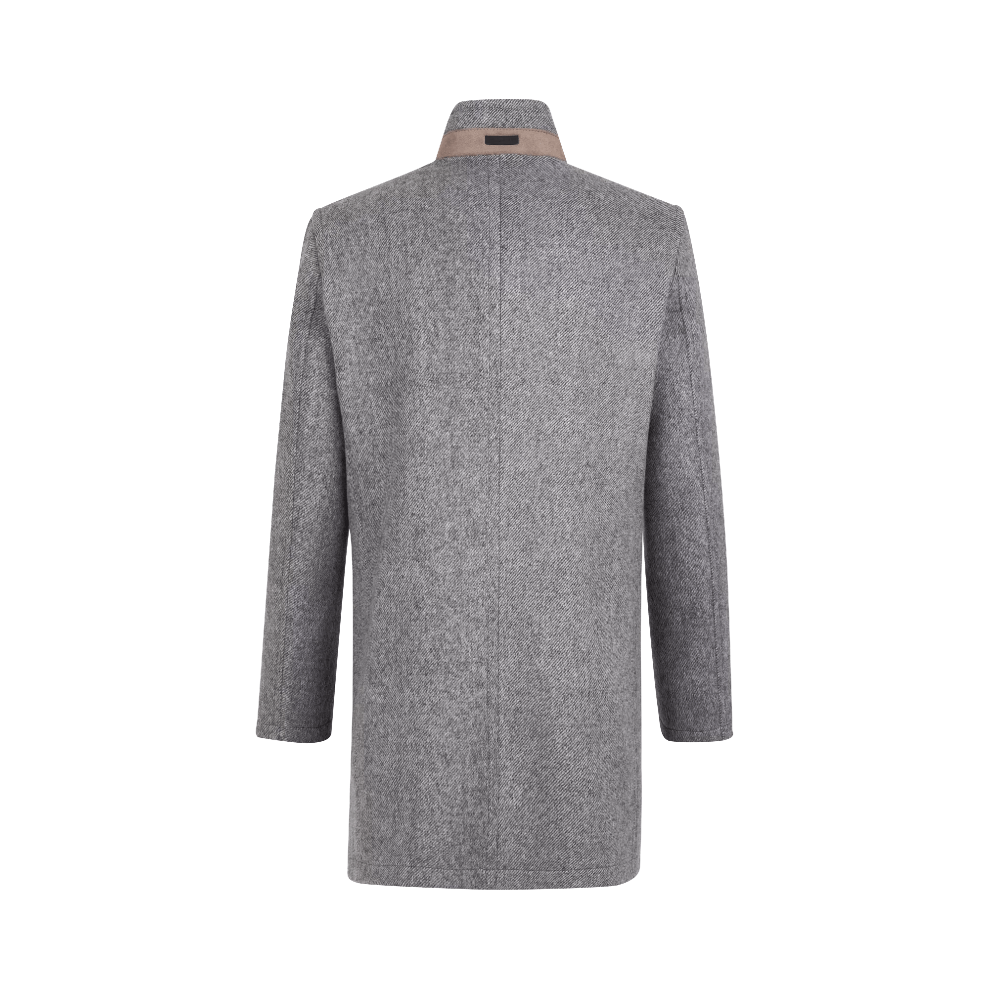 Bugatti Men's Slim Fit V-Neck Overcoat in Grey - Premium Wool Blend for Business & Formal Occasions