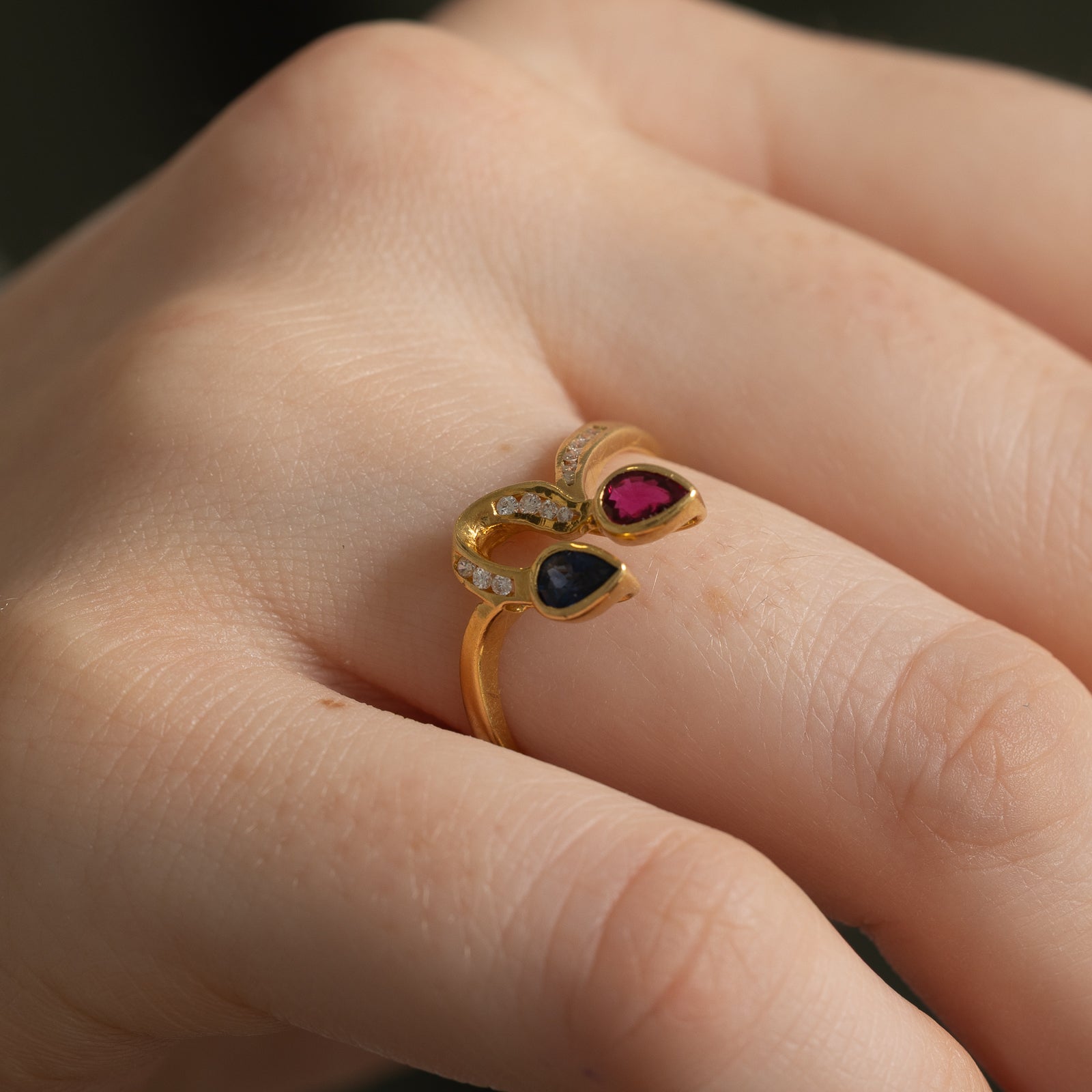 Bezel Set Multi Gemstone Ring - 0.50ctw Total Weight with 0.10ctw Stones - Size 7.5 - Elegant Jewelry for Women, Perfect for Weddings, Anniversaries & Special Occasions