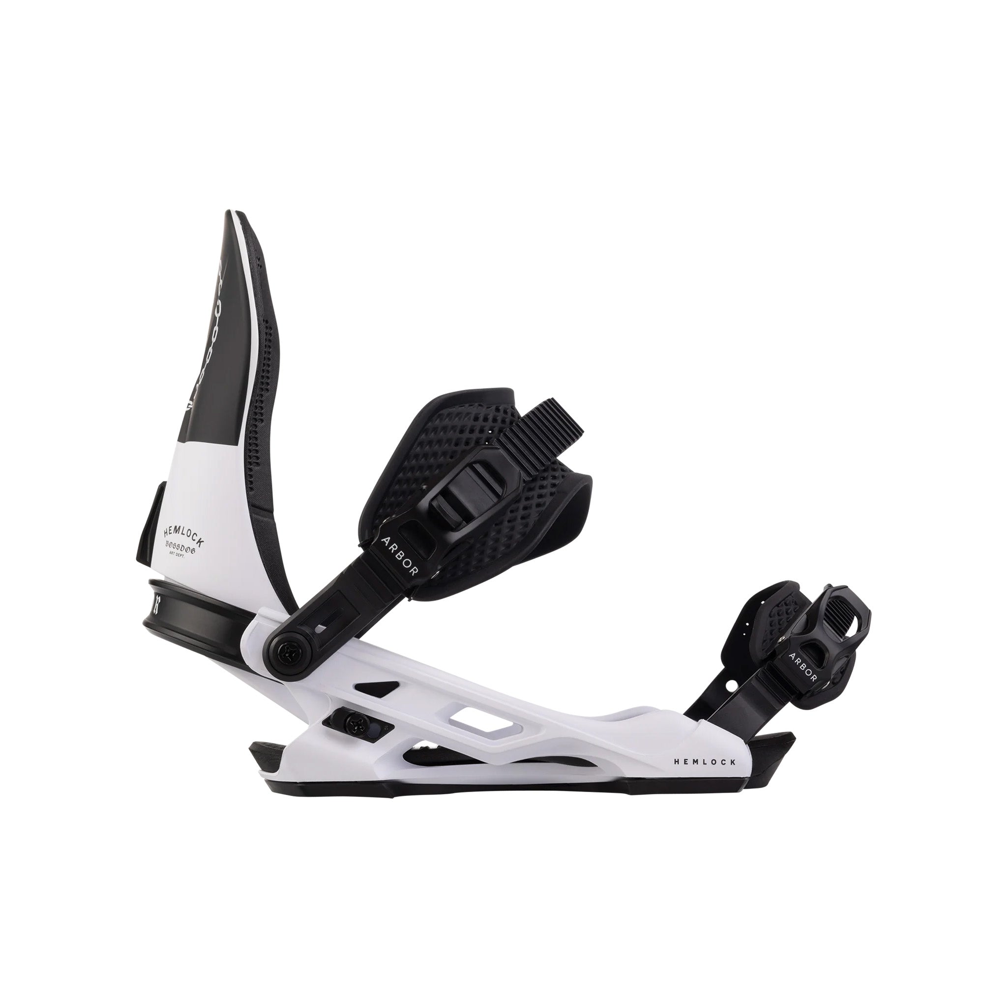 Arbor Hemlock Boss Dog Snowboard Bindings 2025 - Men's All-Mountain Snowboard Bindings for Freeride & Powder - Perfect for Backcountry and Resort Riding