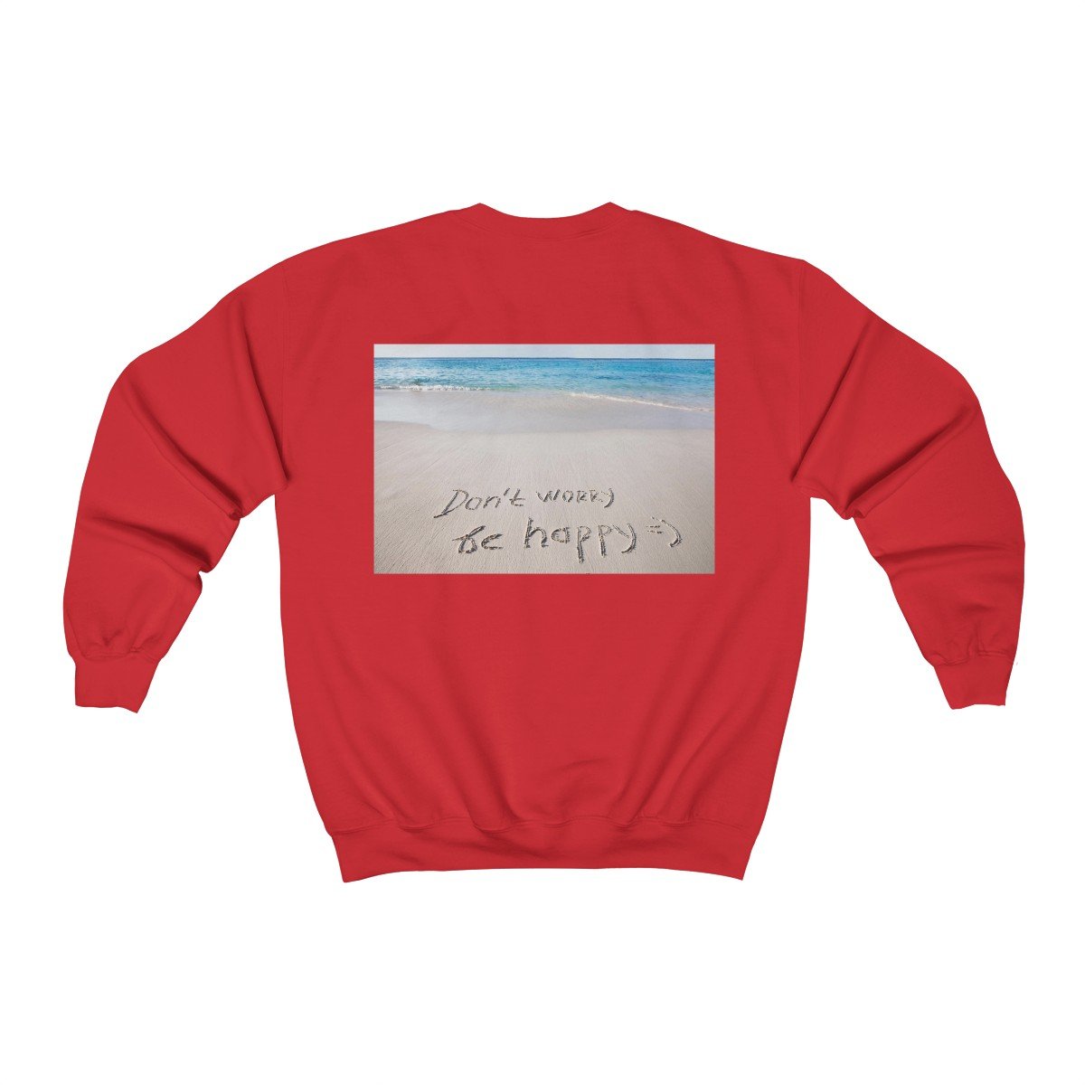 Happy Beach Sweatshirt - Comfortable Casual Pullover for Women & Men - Soft Cotton Blend Hoodie for Beach Vacation, Summer Outings & Relaxing Weekends