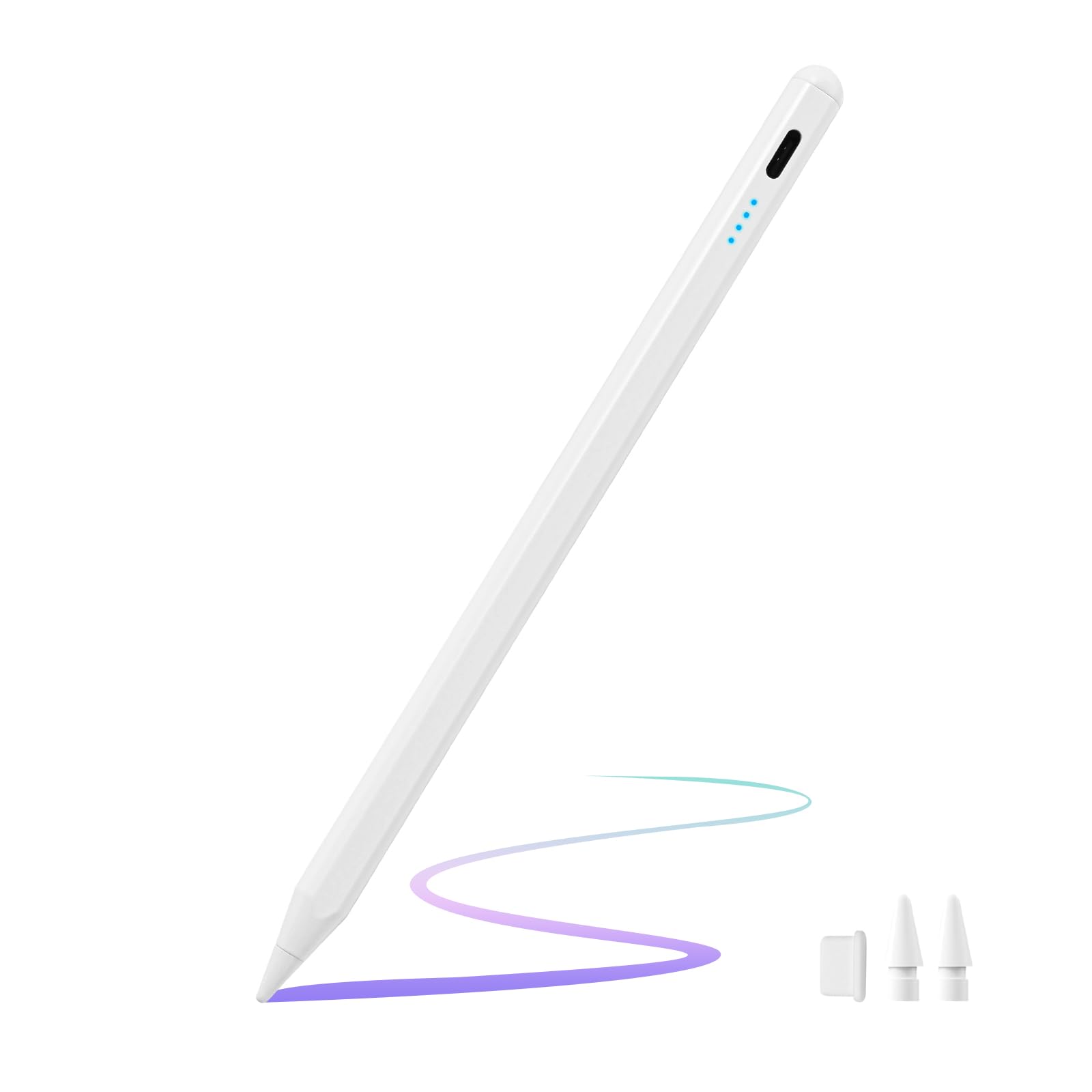 Premium Stylus Pen for iPad 9th & 10th Generation - Apple Pencil Alternative with Palm Rejection Technology, Compatible with 2018-2024 iPad Models (10/9/8/7 Gen, Pro 11/12.9, Air 5th Gen) - Cream White - Perfect for Digital Art, Note-Taking & Professional Design Work