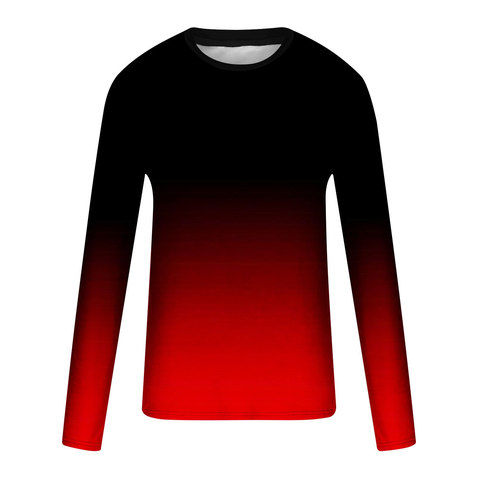 Muscularfit Men's Long Sleeve Graphic Pullover Sweatshirt - Casual Gradient Color Loose Fit Athletic Tee for Fall Fashion | Gym, Workout, Streetwear & Everyday Wear