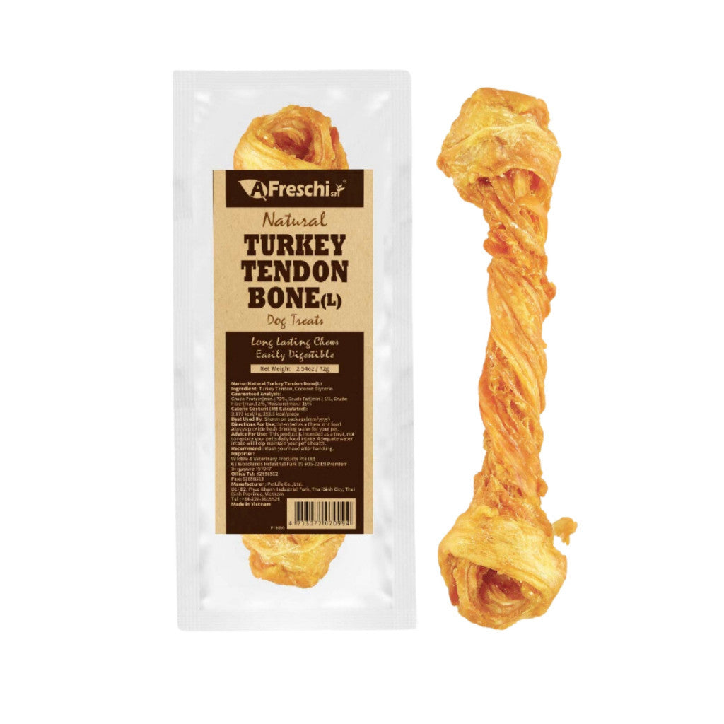Afreschi Natural Turkey Tendon Dog Chews - Healthy Pretzel, Lollipop & Braided Treats for Small & Large Dogs - Dental Care & Training Rewards - Perfect for Chewing, Teething & Playtime