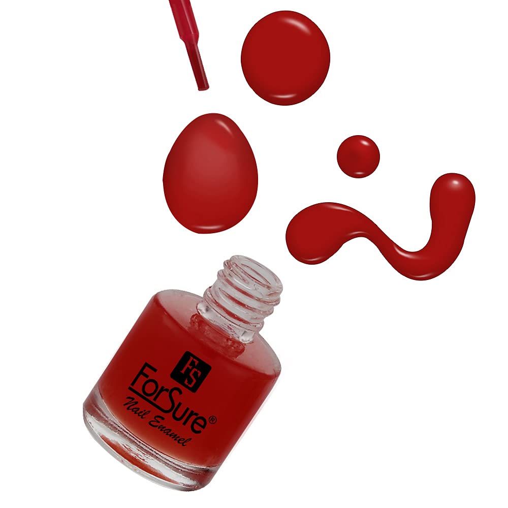 ForSure® Glossy Quick Dry Gel Nail Polish - Glossy Red, Long Lasting & Chip Resistant - Perfect for Manicures, Pedicures & Nail Art at Home or Salon