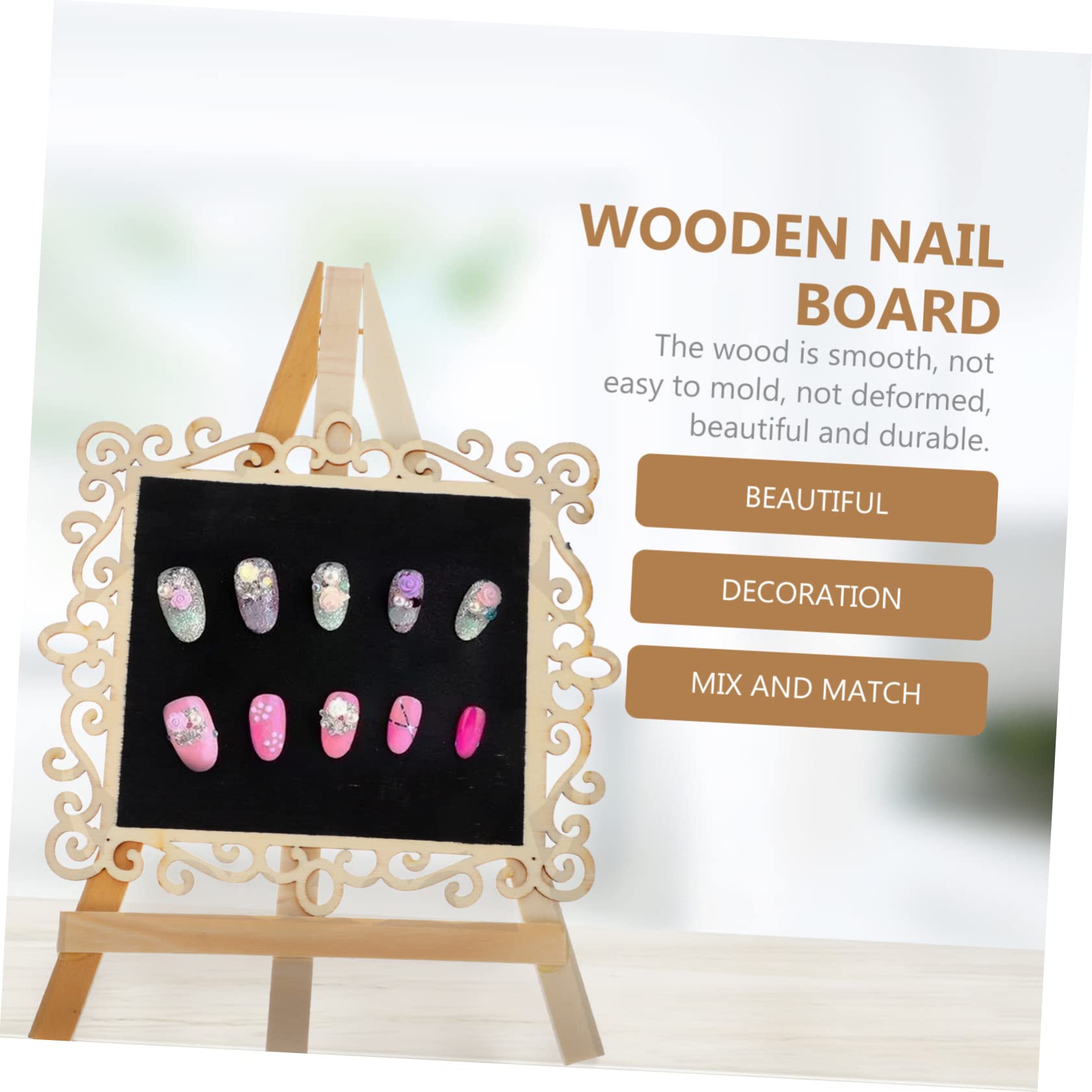 FOMIYES Wooden Nail Art Display Rack - Salon Organizer for Manicure Tools & Polish Bottles - Perfect for Nail Salon Decor and Home Beauty Station Organization