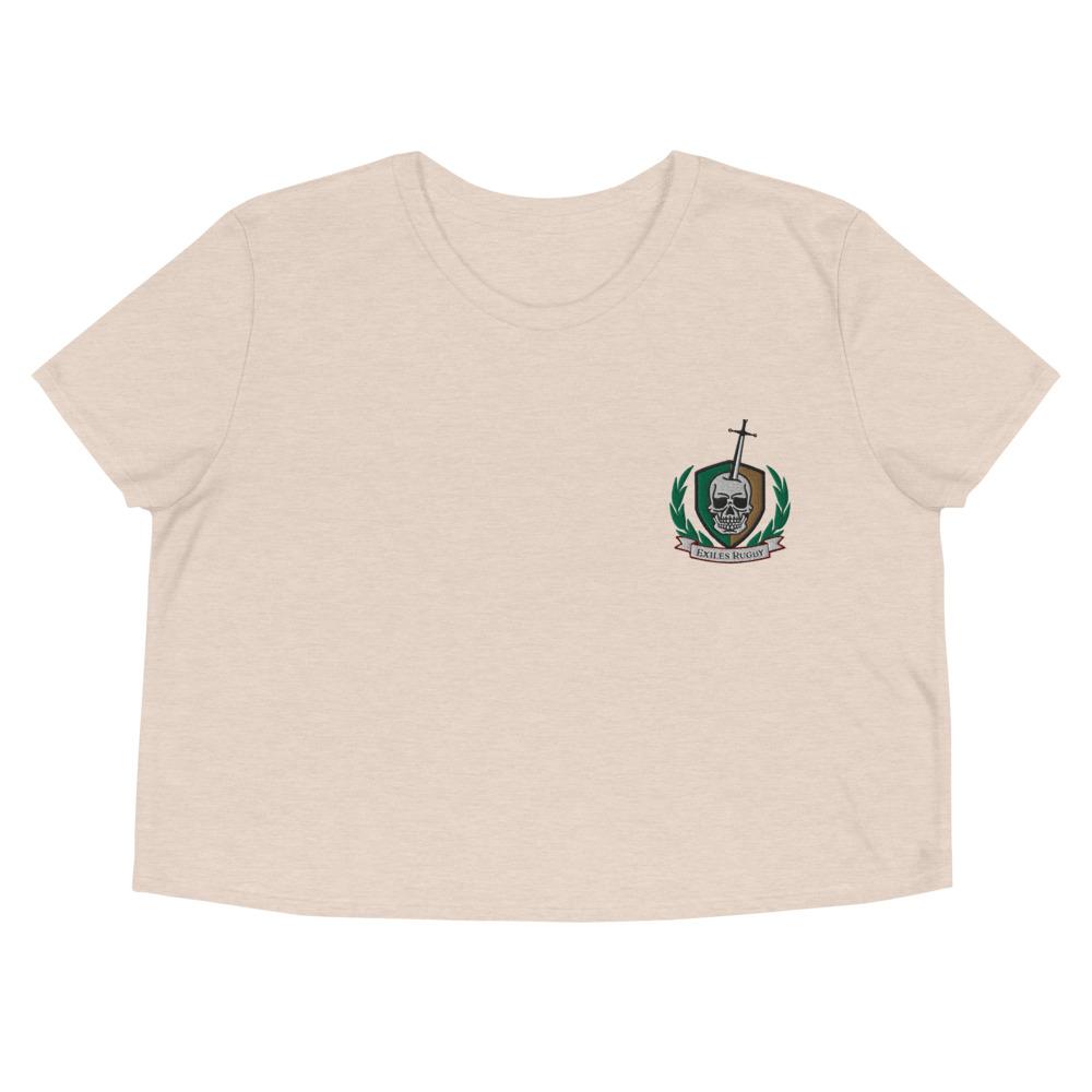 Exiles RFC Embroidered Crop Top - Women's Rugby Jersey for Training & Match - Breathable Sports Apparel for Fans & Athletes - Perfect for Game Day, Workouts & Casual Wear