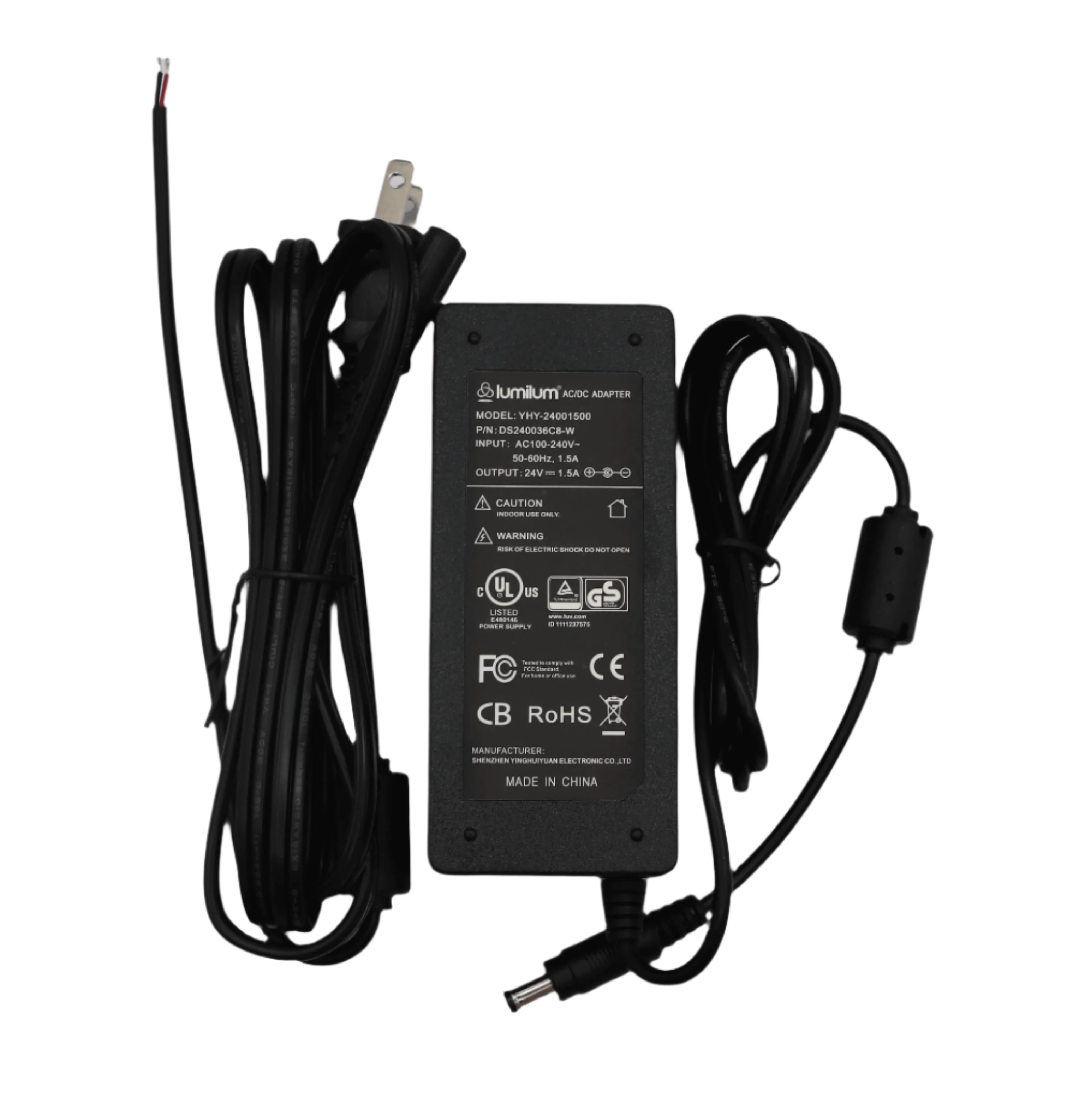 24V LED Light Adapter (Plug In Ready) - 36W/60W/96W Power Supply for LED Strips, Signs & DIY Lighting Projects - Indoor & Outdoor Use