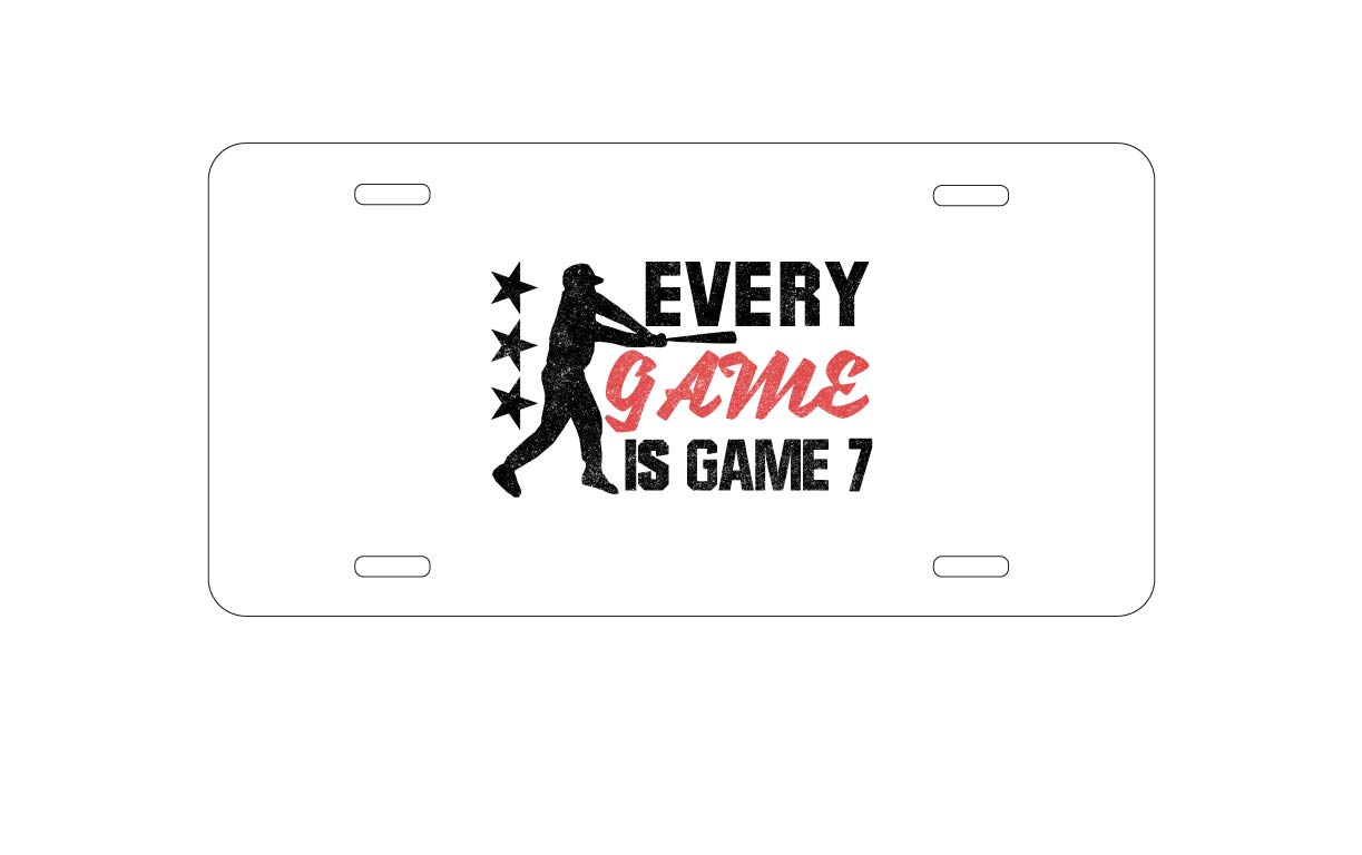 Custom Aluminum Vanity License Plate for Car Front - Baseball 'Every Game is Game 7' Personalized Metal Plate - Perfect for Baseball Fans, Sports Car Decor & Unique Gift Idea