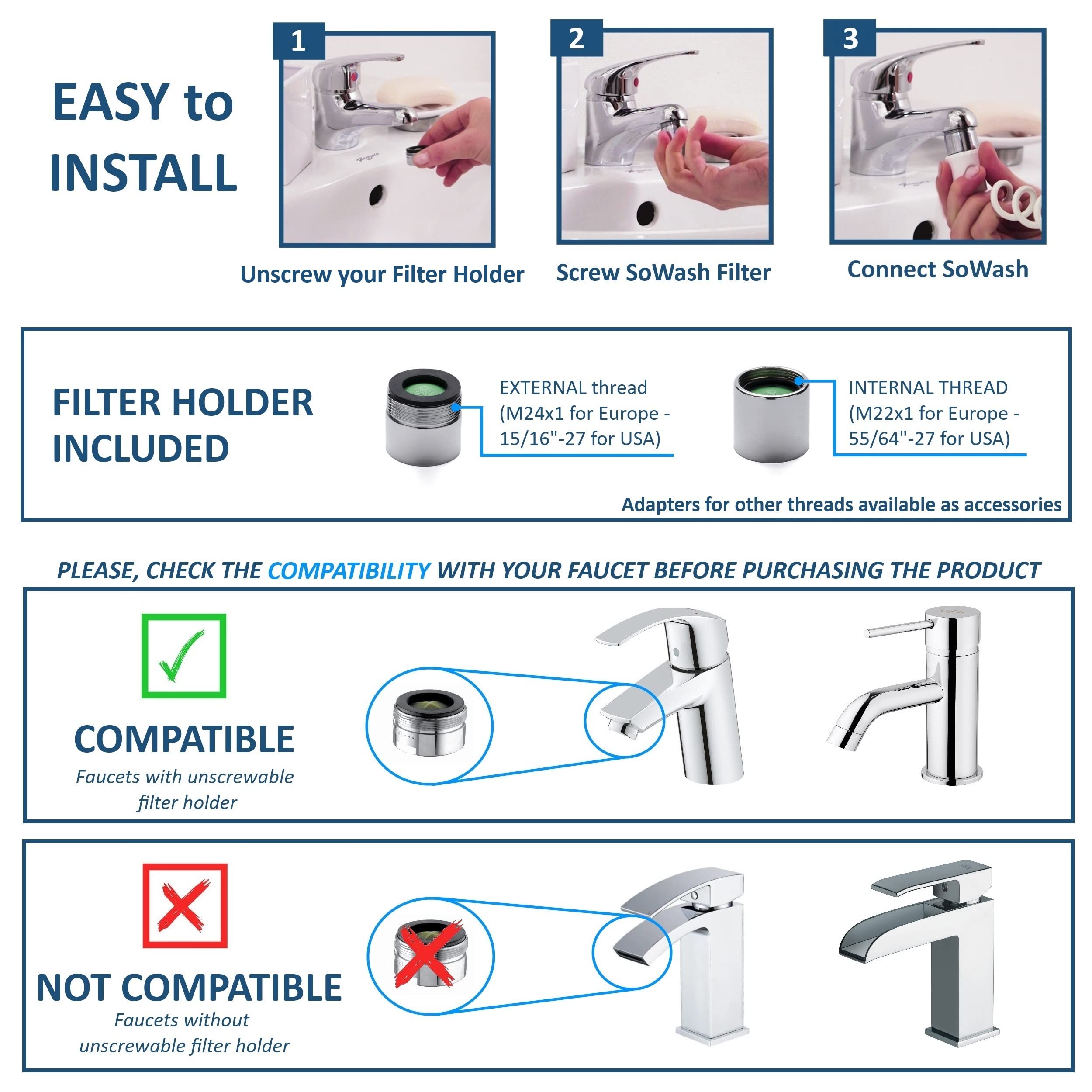 Idropulsore Dentale SoWash Family | Irrigatore Dentale Senza Batterie | Collega al Rubinetto | 4 Testine Vortice con 3 Getti Pulsanti + 4 Testine Idrogetto | Prodotto Italiano | Per Igiene Orale Completa a Casa