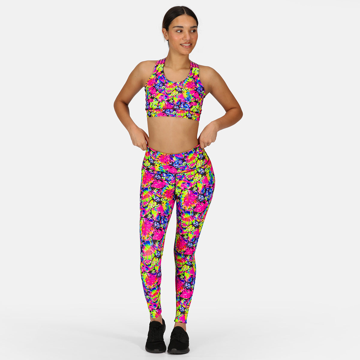 Summer Palm Print Leggings for Women - Trendy High Waist Yoga Pants with Tropical Leaf Design - Perfect for Workout, Beach Vacation & Casual Wear