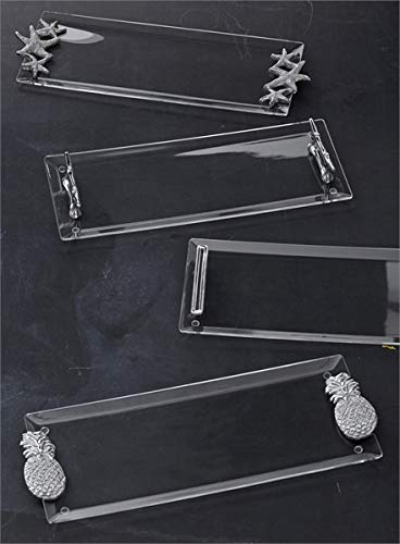 Silver Mariposa Seaside Tray - Perfect for Beachside Dining & Decor