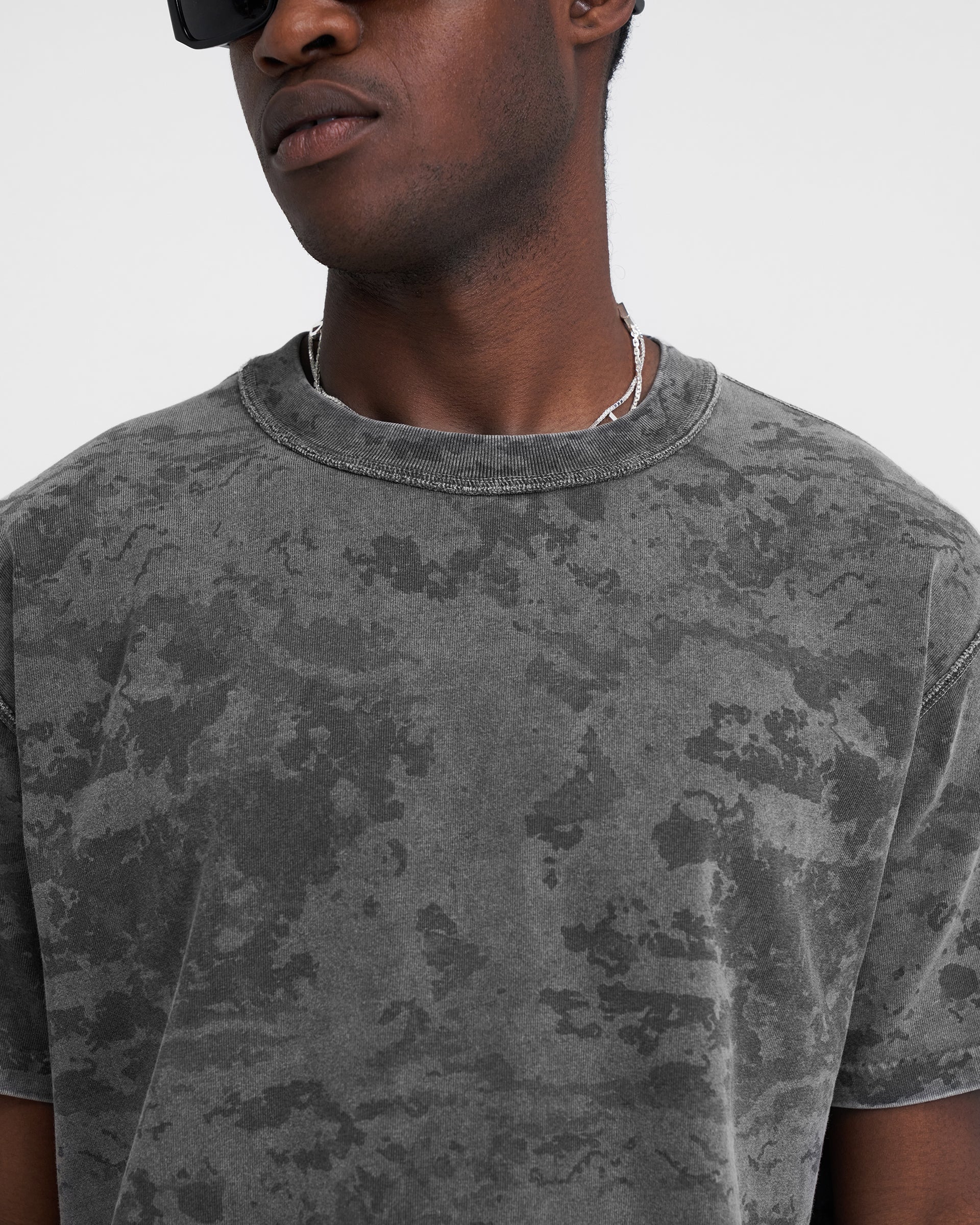 Heavyweight Initial T-Shirt with Fade Out Camo Print - Stylish Streetwear for Men | Perfect for Casual Outfits, Gym Wear & Urban Fashion