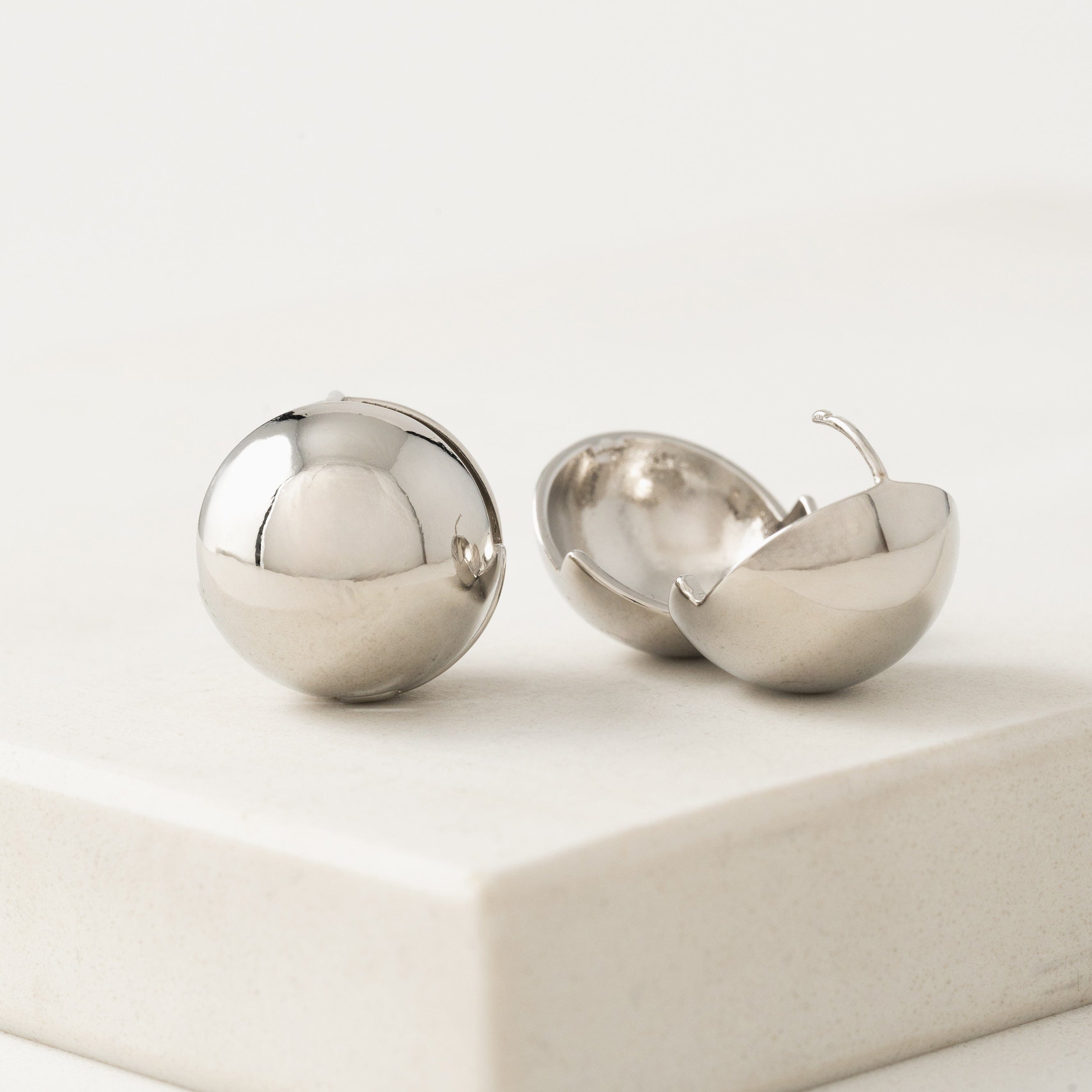 Stylish Silver Midi Bubble Earrings for Women - Elegant Hoop Earrings for Party, Wedding & Everyday Wear