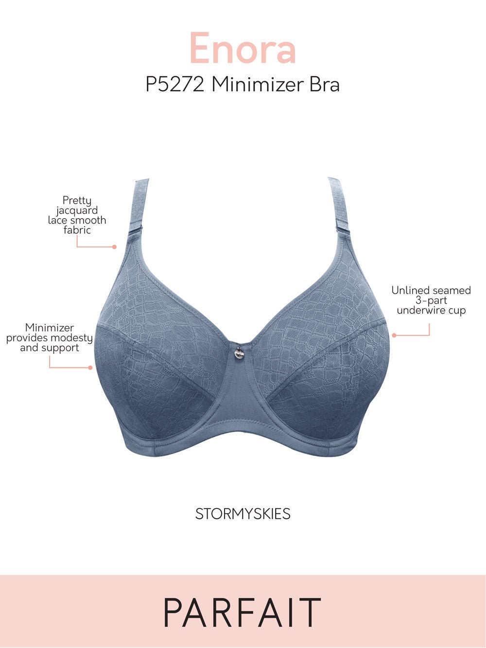 Parfait Enora Minimizer Bra - Comfortable Full Coverage Wireless Support for Women | Perfect for Everyday Wear & Active Lifestyles