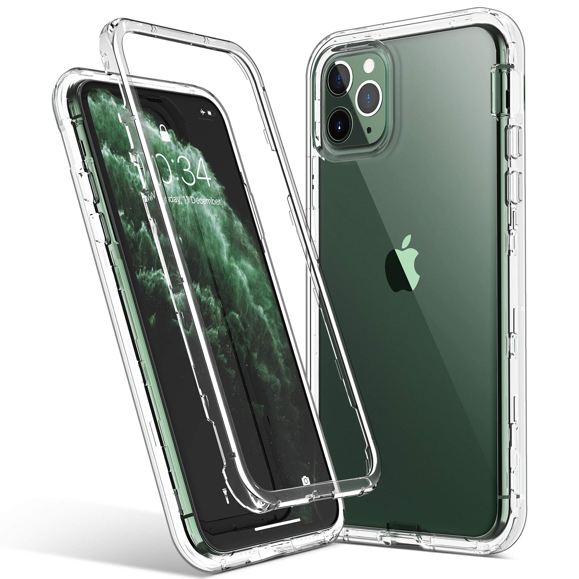 ULAK Crystal Clear Shockproof Rugged TPU Case for iPhone 11 Pro Max (6.5 inch 2019) - Heavy Duty Protective Phone Cover with Transparent Design | Perfect for Outdoor Activities, Work & Everyday Use