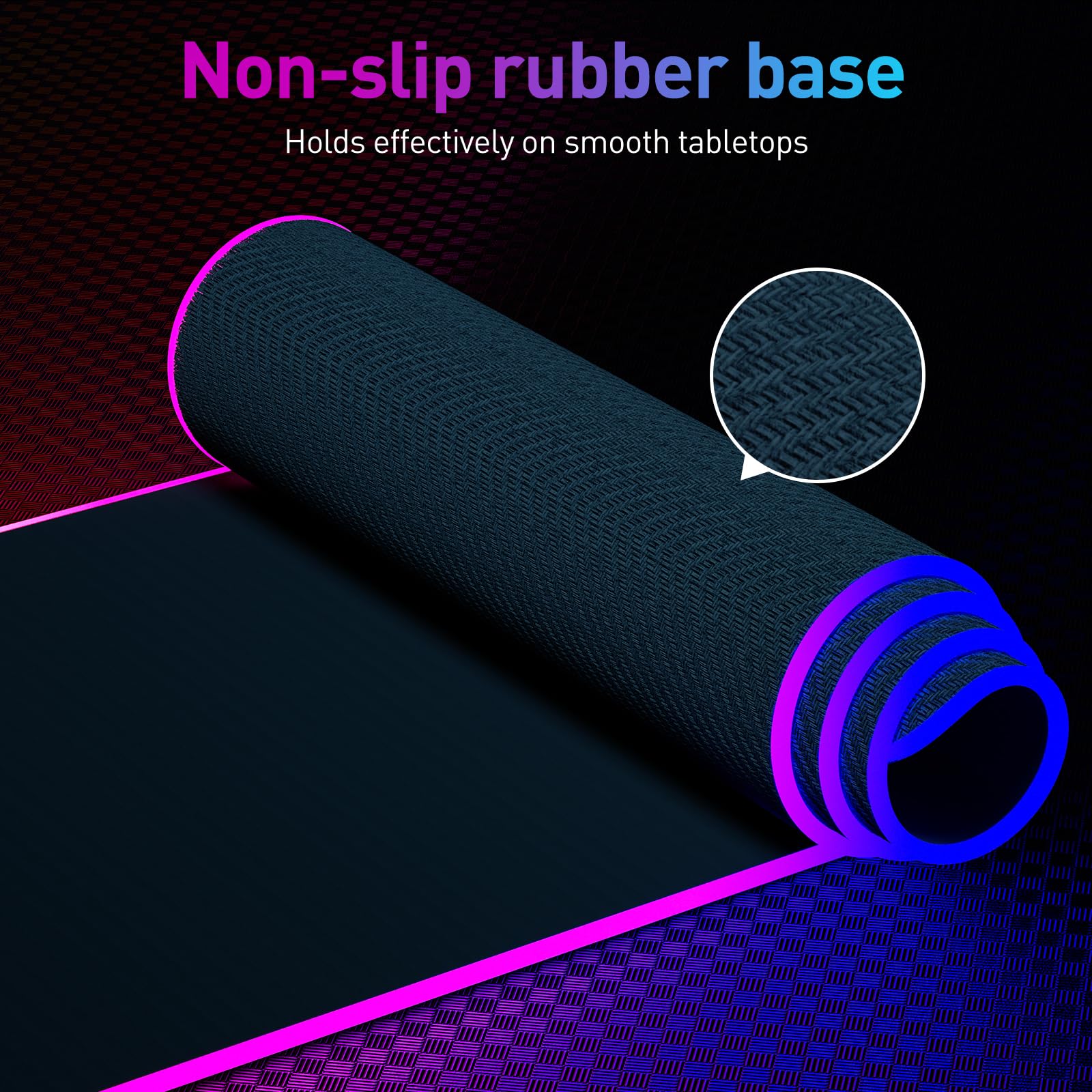 RGB LED Gaming Mouse Pad - Large Extended Glowing Mouse Mat for PC, Laptop, Mac - Perfect for Gaming Setup, Office Work & Streaming Studio