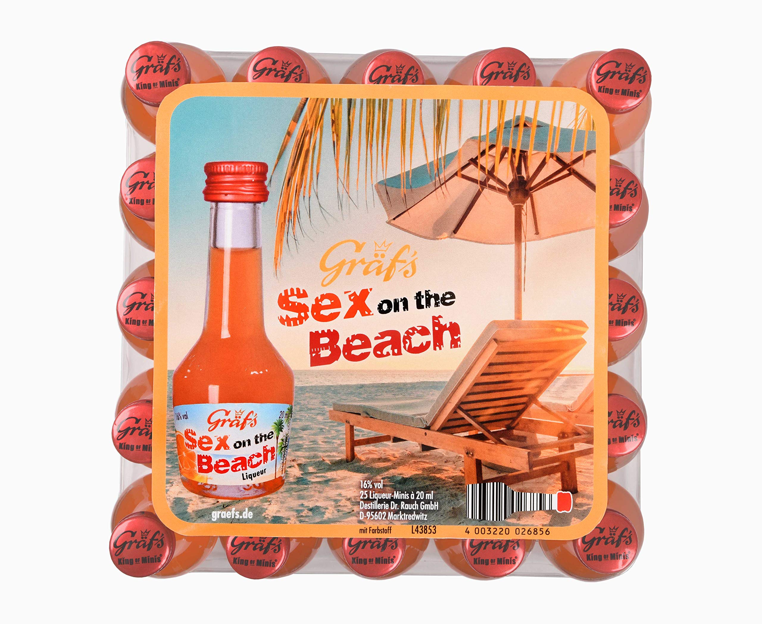 Gråfs Sex on the Beach Liqueur - 25ml Mini Bottle (Pack of 1) | Premium Cocktail Mixer for Beach Parties, Summer Drinks & Tropical Themed Events