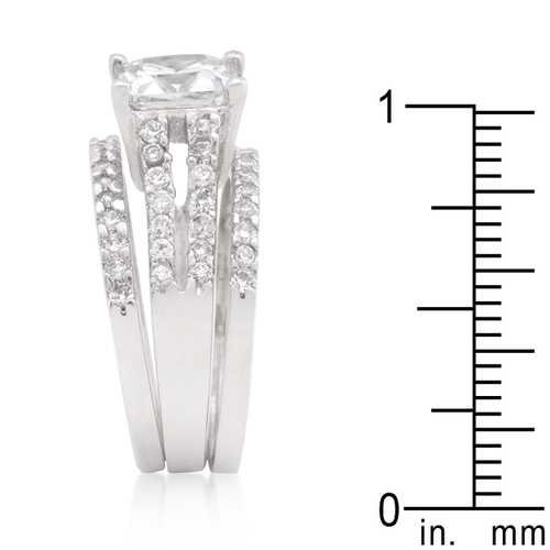 Princess Cut Cubic Zirconia Engagement Ring & Wedding Band Set - Sparkling Bridal Jewelry for Proposals, Anniversaries & Special Occasions
