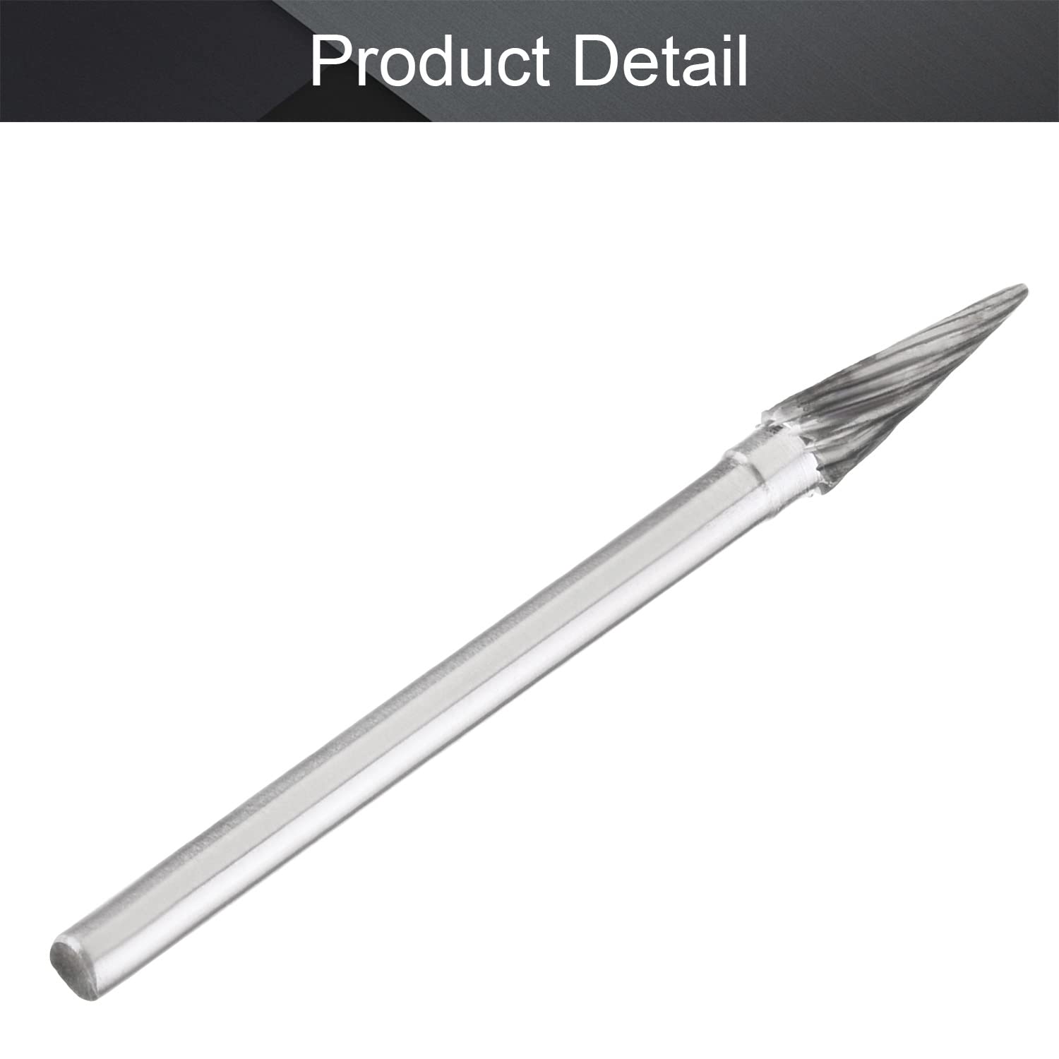 Utoolmart Tungsten Carbide Rotary Files - 3mm Shank, Single Cut Conical Burr Set (4mm Dia) for Wood, Soft Metal & Carving - Perfect for Die Grinders, Drill Bits & Polishing Tools - Ideal for DIY Projects, Jewelry Making & Metalworking (1pc)